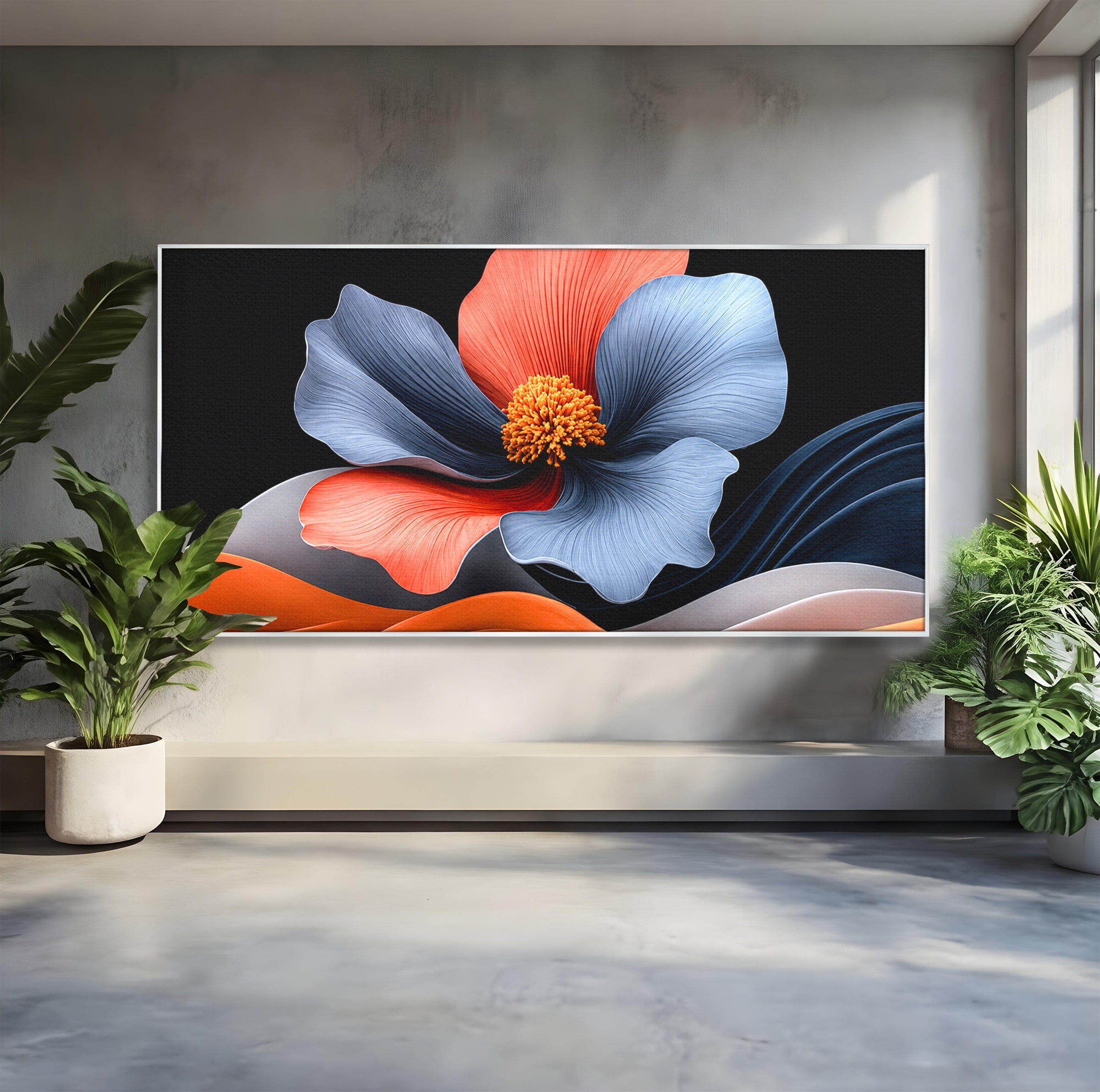 Tablou Canvas Premium LuxCanva® A1792, Floare Abstracta, Floare, Abstract, Modern, Dormitor, Living, Culori Vibrante