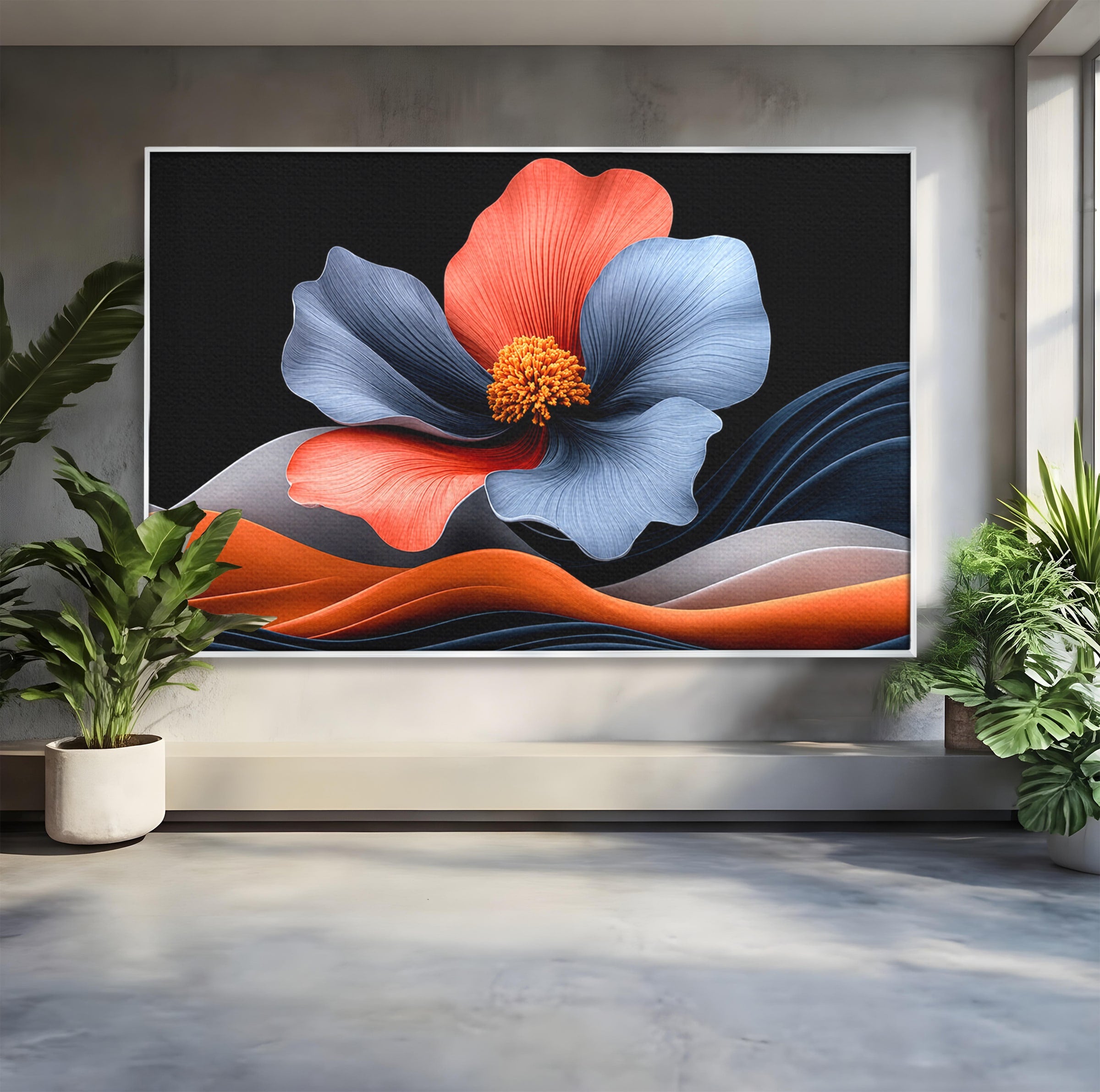 Tablou Canvas Premium LuxCanva® A1792, Floare Abstracta, Floare, Abstract, Modern, Dormitor, Living, Culori Vibrante