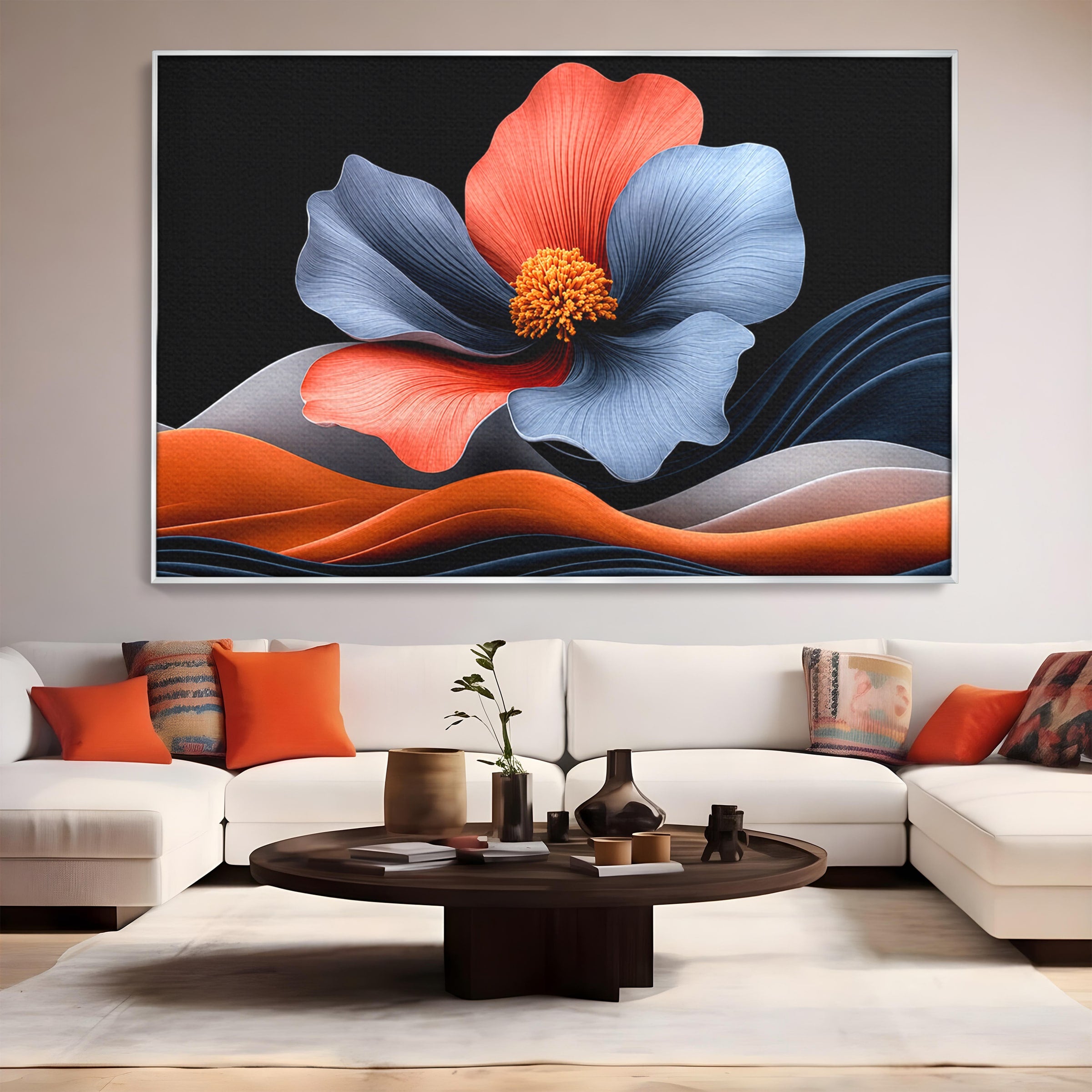 Tablou Canvas Premium LuxCanva® A1792, Floare Abstracta, Floare, Abstract, Modern, Dormitor, Living, Culori Vibrante