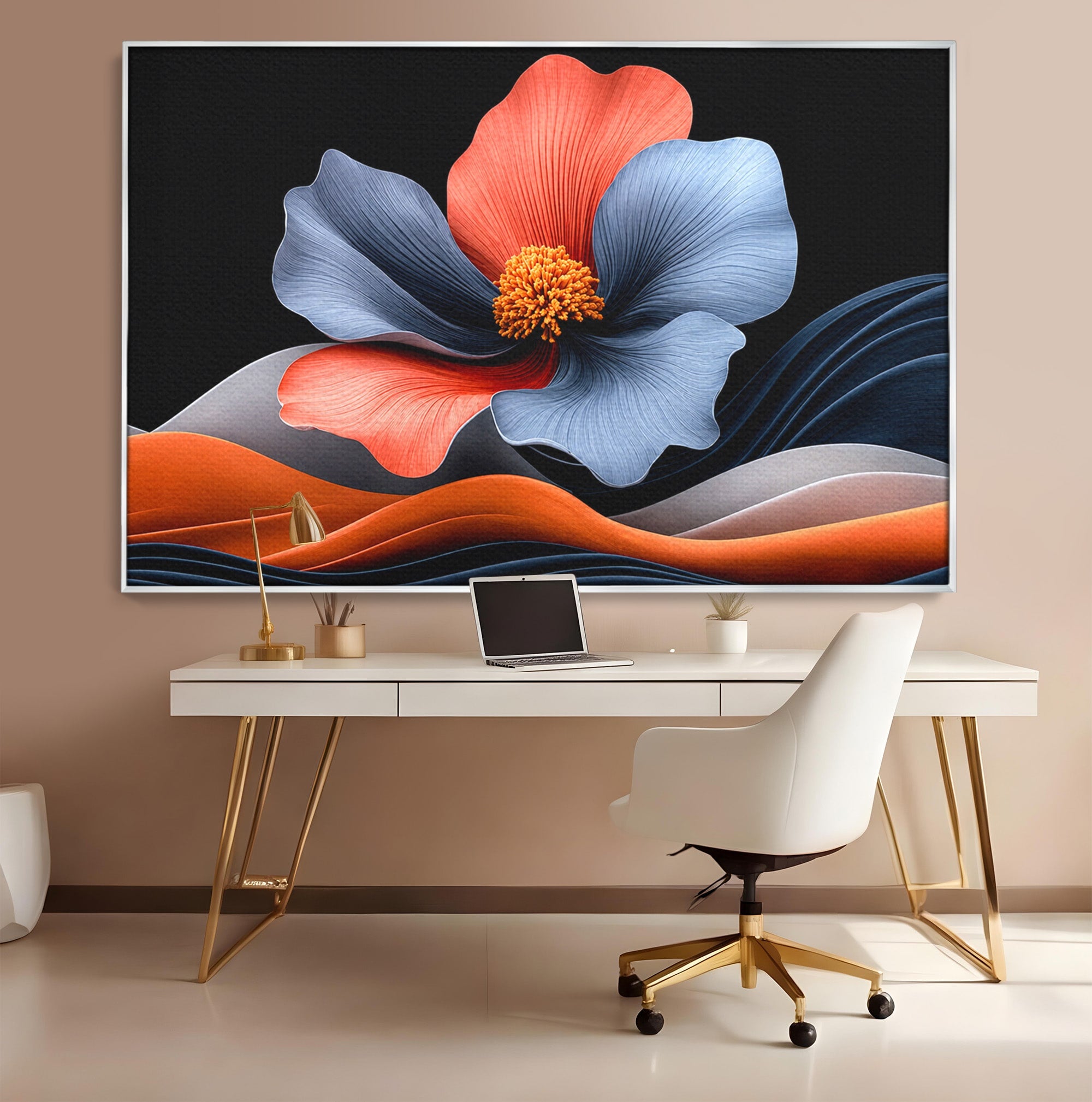 Tablou Canvas Premium LuxCanva® A1792, Floare Abstracta, Floare, Abstract, Modern, Dormitor, Living, Culori Vibrante