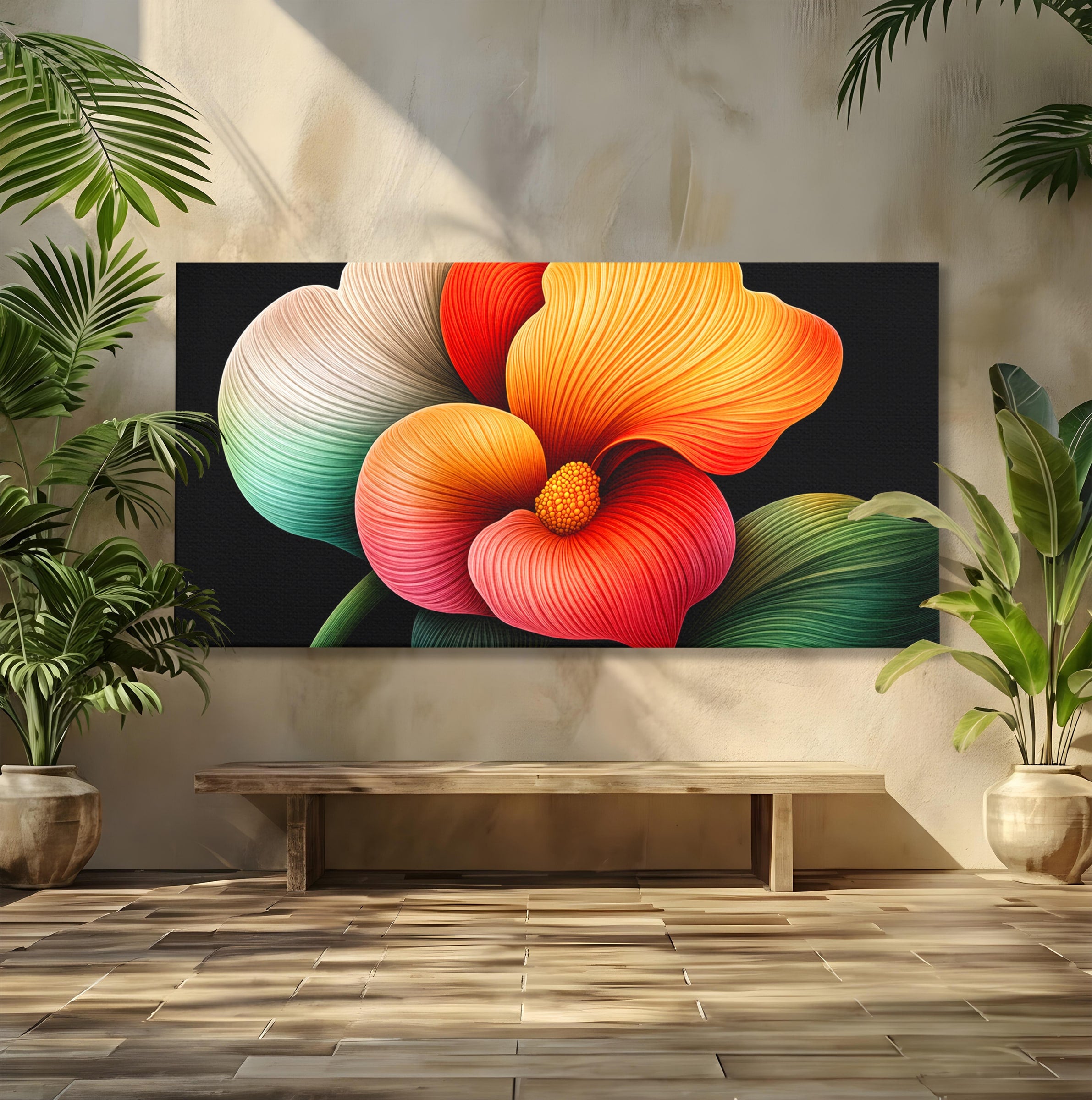 Tablou Canvas Premium LuxCanva® A1793, Euforia Florii, Floare, Abstract, Modern, Dormitor, Living, Culori Vibrante