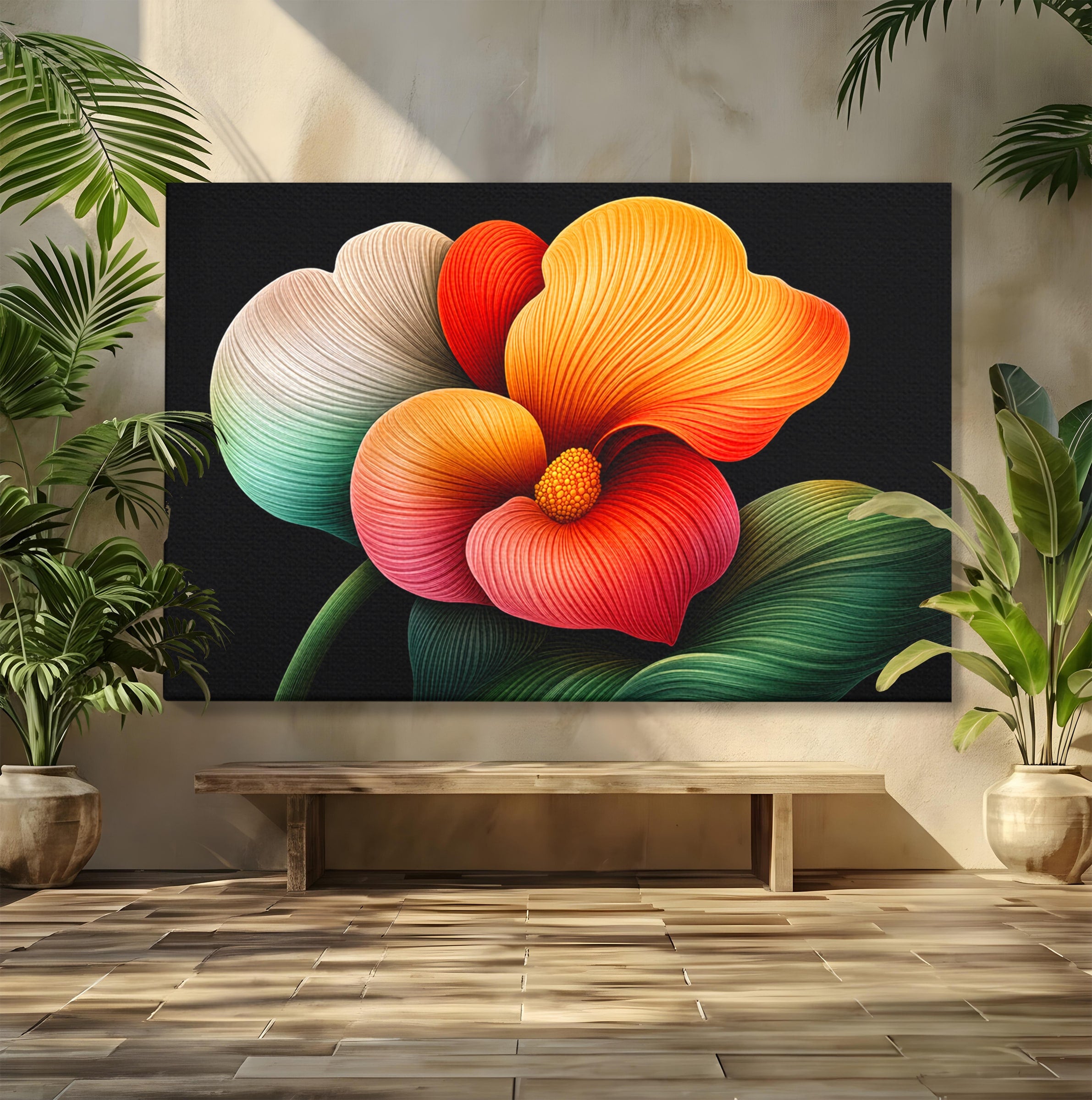 Tablou Canvas Premium LuxCanva® A1793, Euforia Florii, Floare, Abstract, Modern, Dormitor, Living, Culori Vibrante