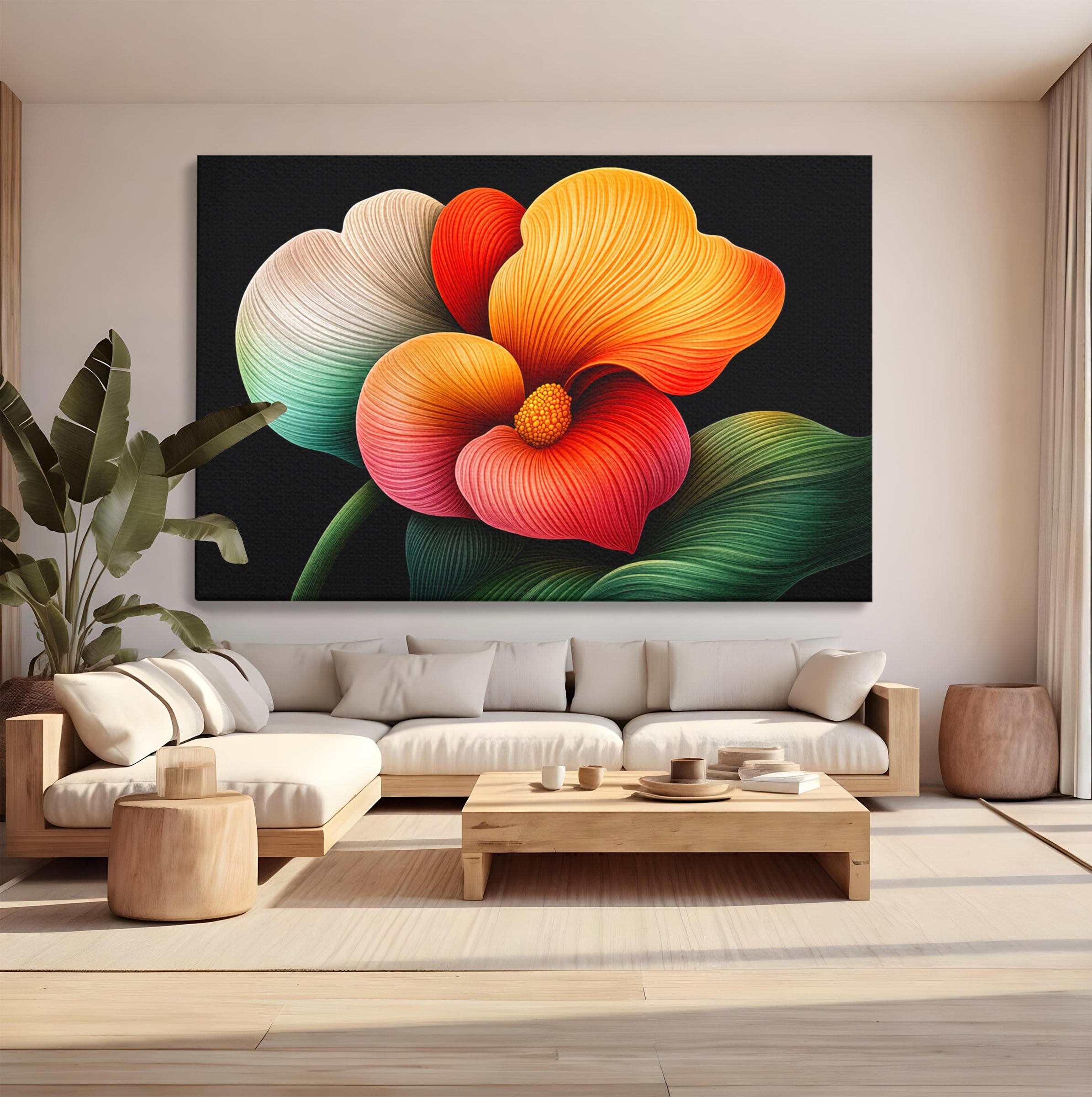 Tablou Canvas Premium LuxCanva® A1793, Euforia Florii, Floare, Abstract, Modern, Dormitor, Living, Culori Vibrante