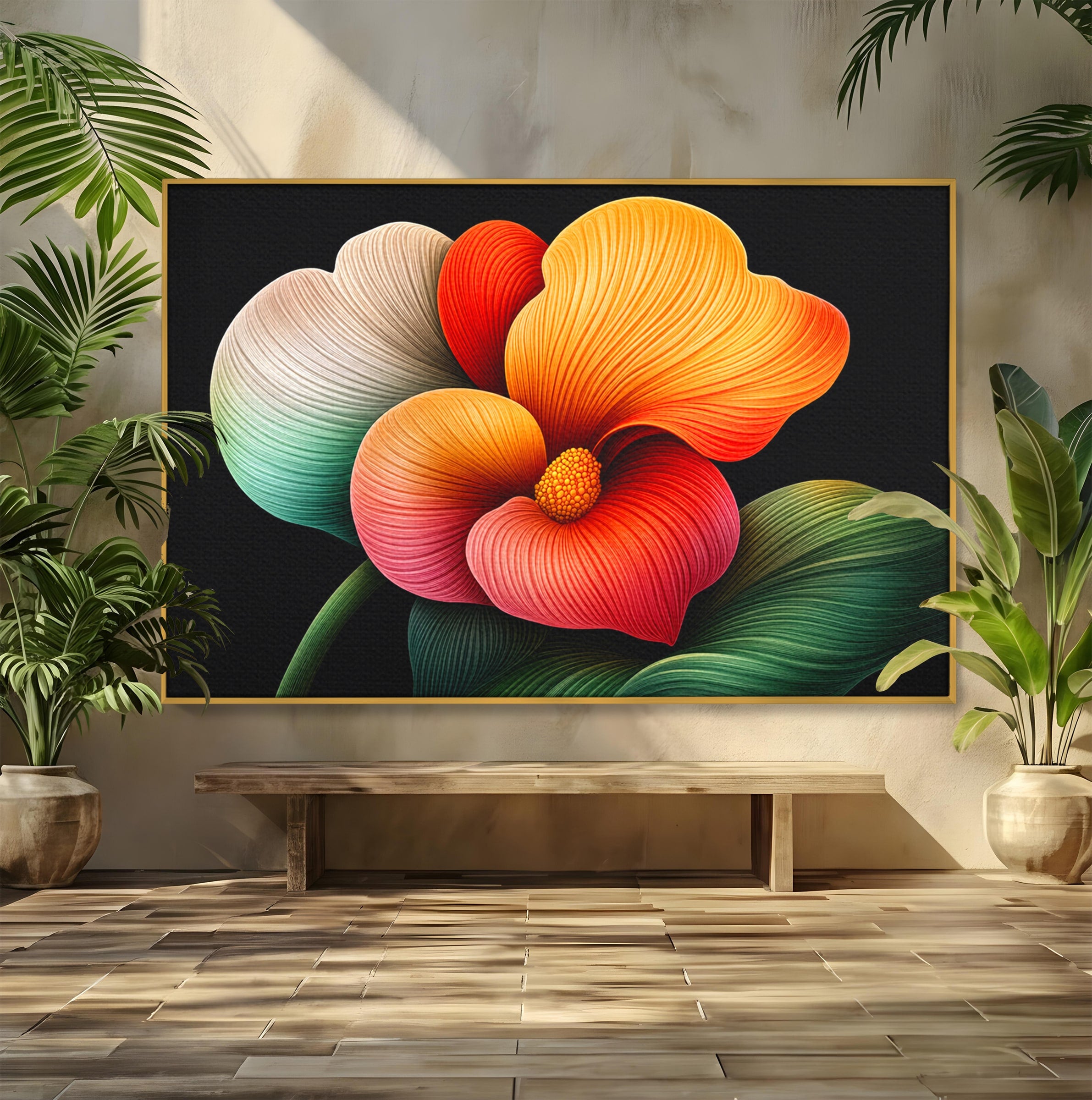 Tablou Canvas Premium LuxCanva® A1793, Euforia Florii, Floare, Abstract, Modern, Dormitor, Living, Culori Vibrante