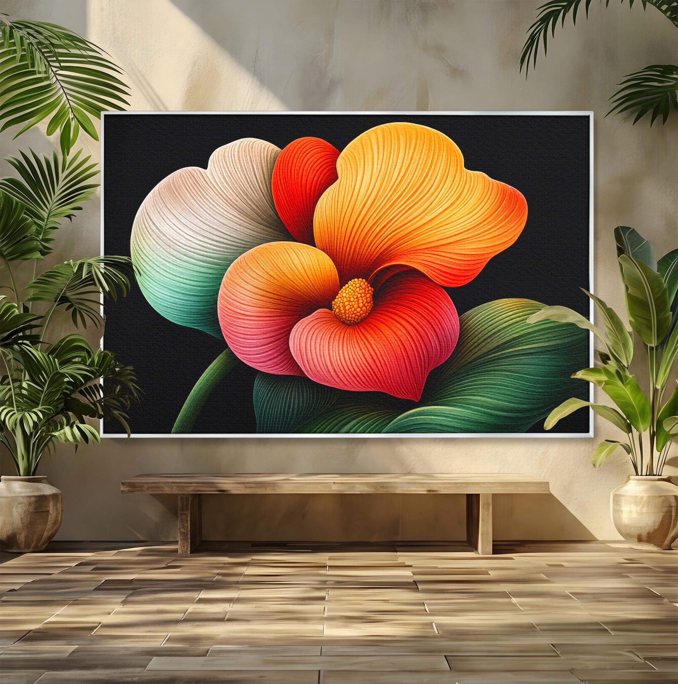 Tablou Canvas Premium LuxCanva® A1793, Euforia Florii, Floare, Abstract, Modern, Dormitor, Living, Culori Vibrante