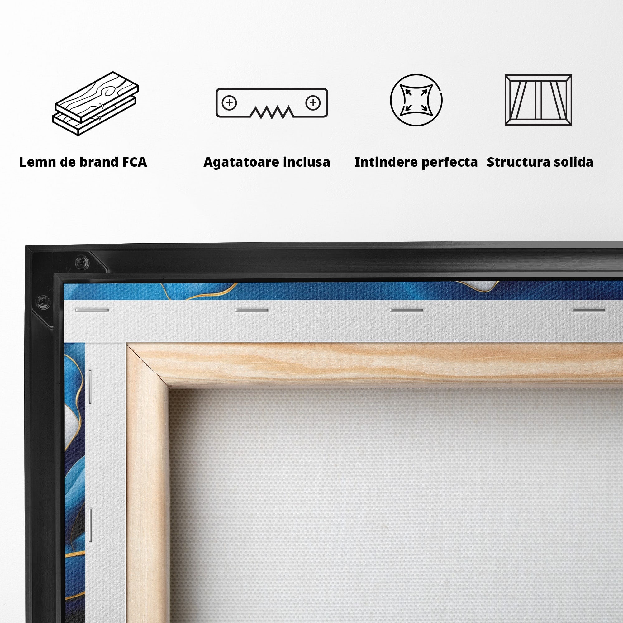 Tablou Canvas Premium LuxCanva® A1794, Flori Si Fluturi Albastri, Flori, Fluturi, Natura, Eleganta, Living, Culori Vibrante