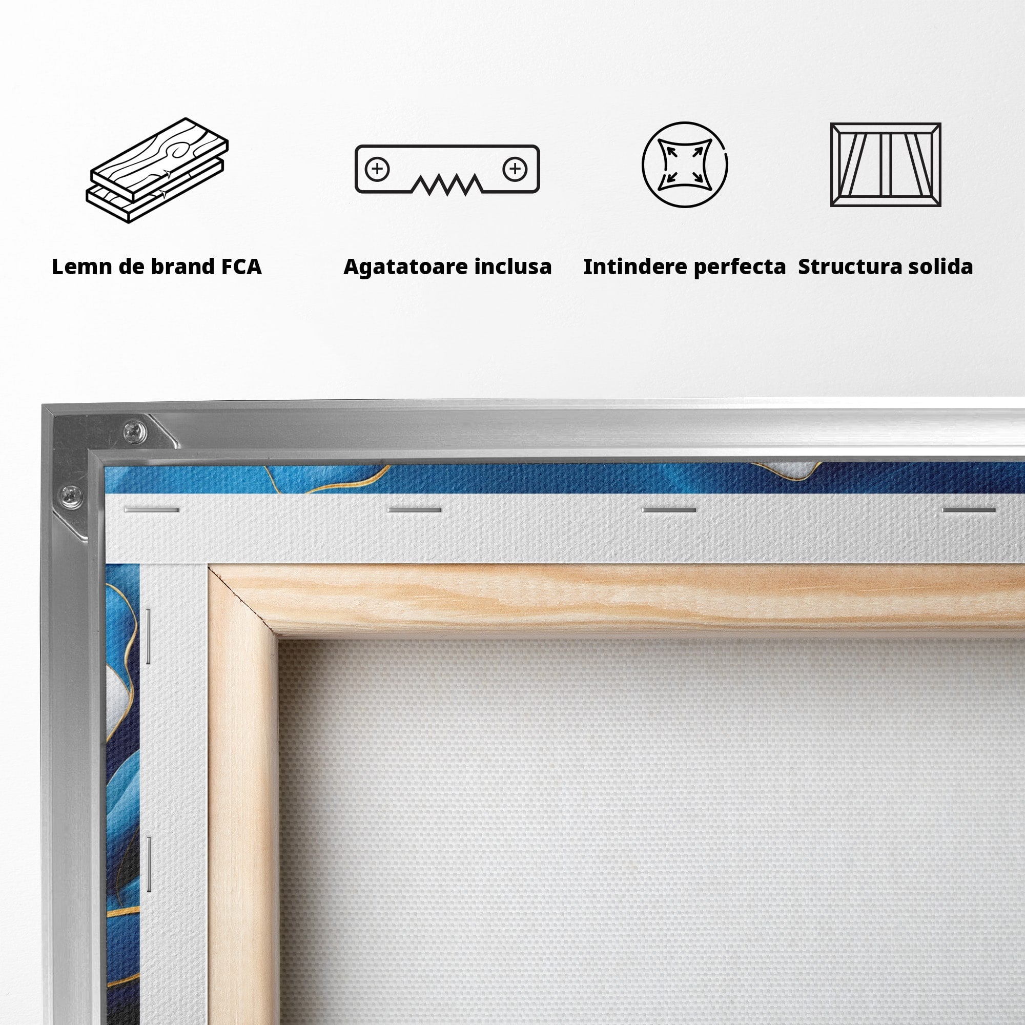 Tablou Canvas Premium LuxCanva® A1794, Flori Si Fluturi Albastri, Flori, Fluturi, Natura, Eleganta, Living, Culori Vibrante