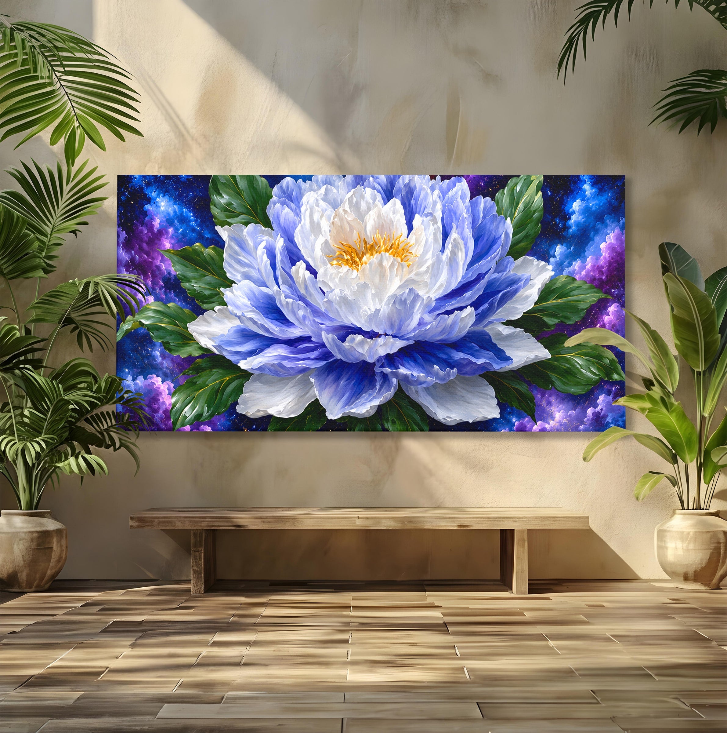 Tablou Canvas Premium LuxCanva® A1795, Floare Galactica, Floare, Galaxie, Natura, Living, Dormitor, Culori Vibrante