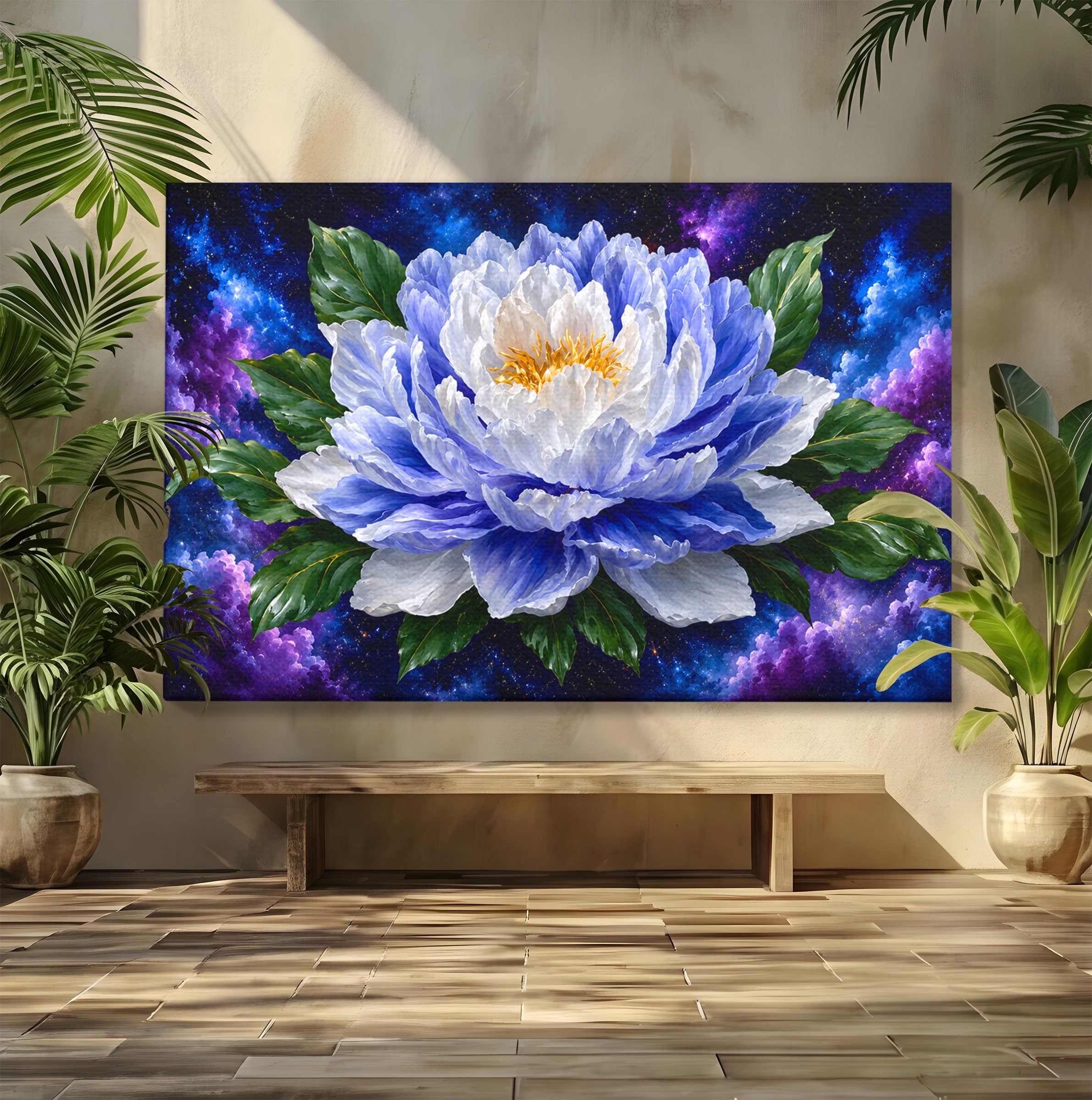 Tablou Canvas Premium LuxCanva® A1795, Floare Galactica, Floare, Galaxie, Natura, Living, Dormitor, Culori Vibrante
