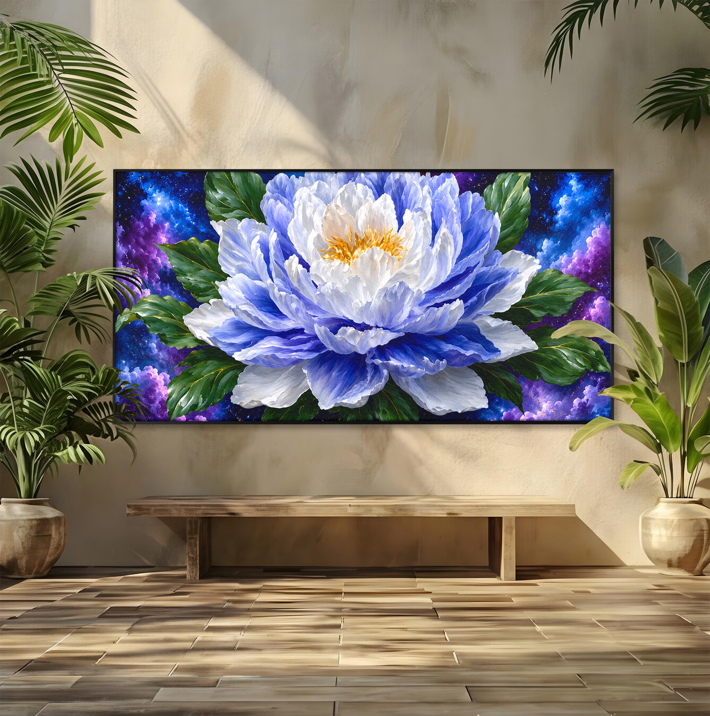Tablou Canvas Premium LuxCanva® A1795, Floare Galactica, Floare, Galaxie, Natura, Living, Dormitor, Culori Vibrante