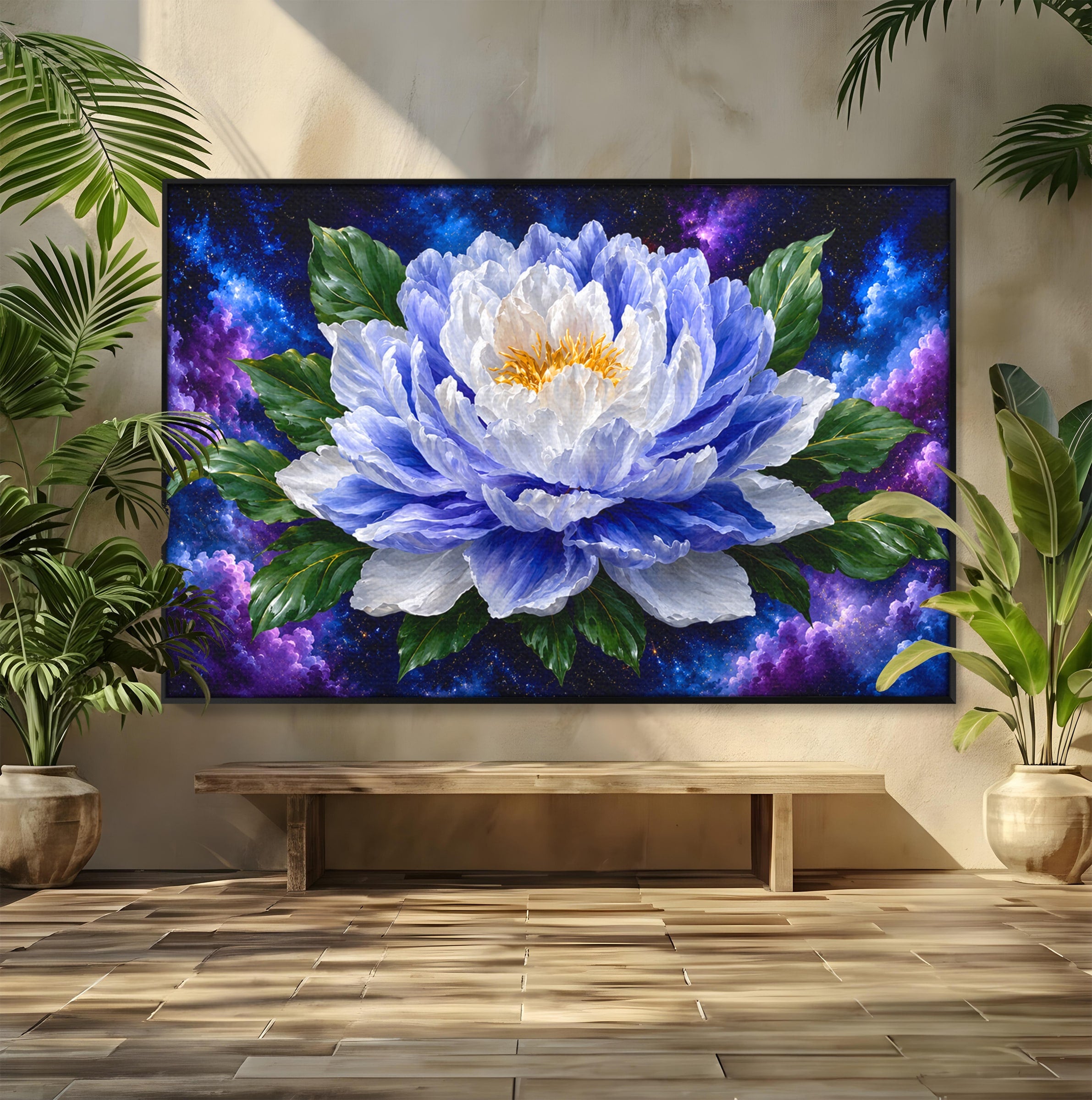 Tablou Canvas Premium LuxCanva® A1795, Floare Galactica, Floare, Galaxie, Natura, Living, Dormitor, Culori Vibrante