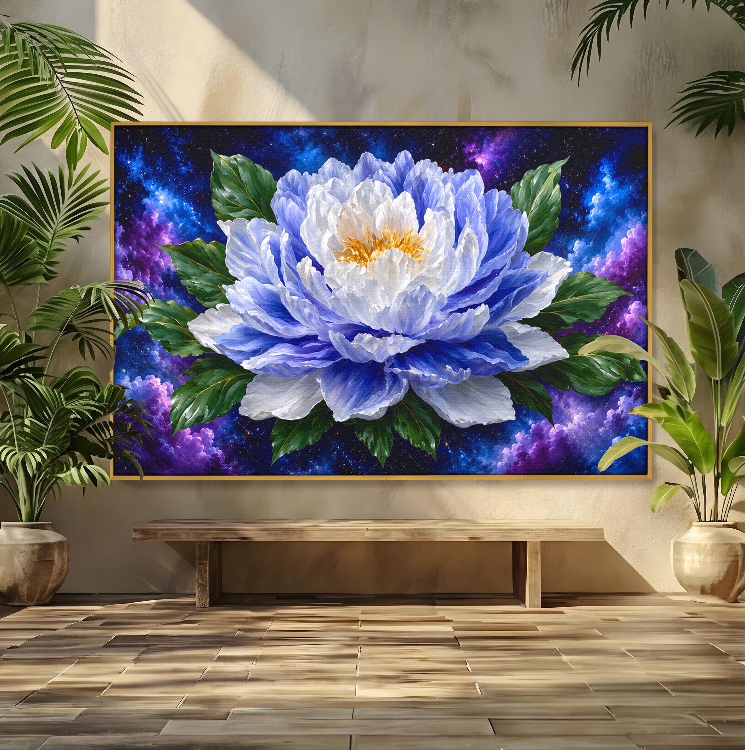 Tablou Canvas Premium LuxCanva® A1795, Floare Galactica, Floare, Galaxie, Natura, Living, Dormitor, Culori Vibrante