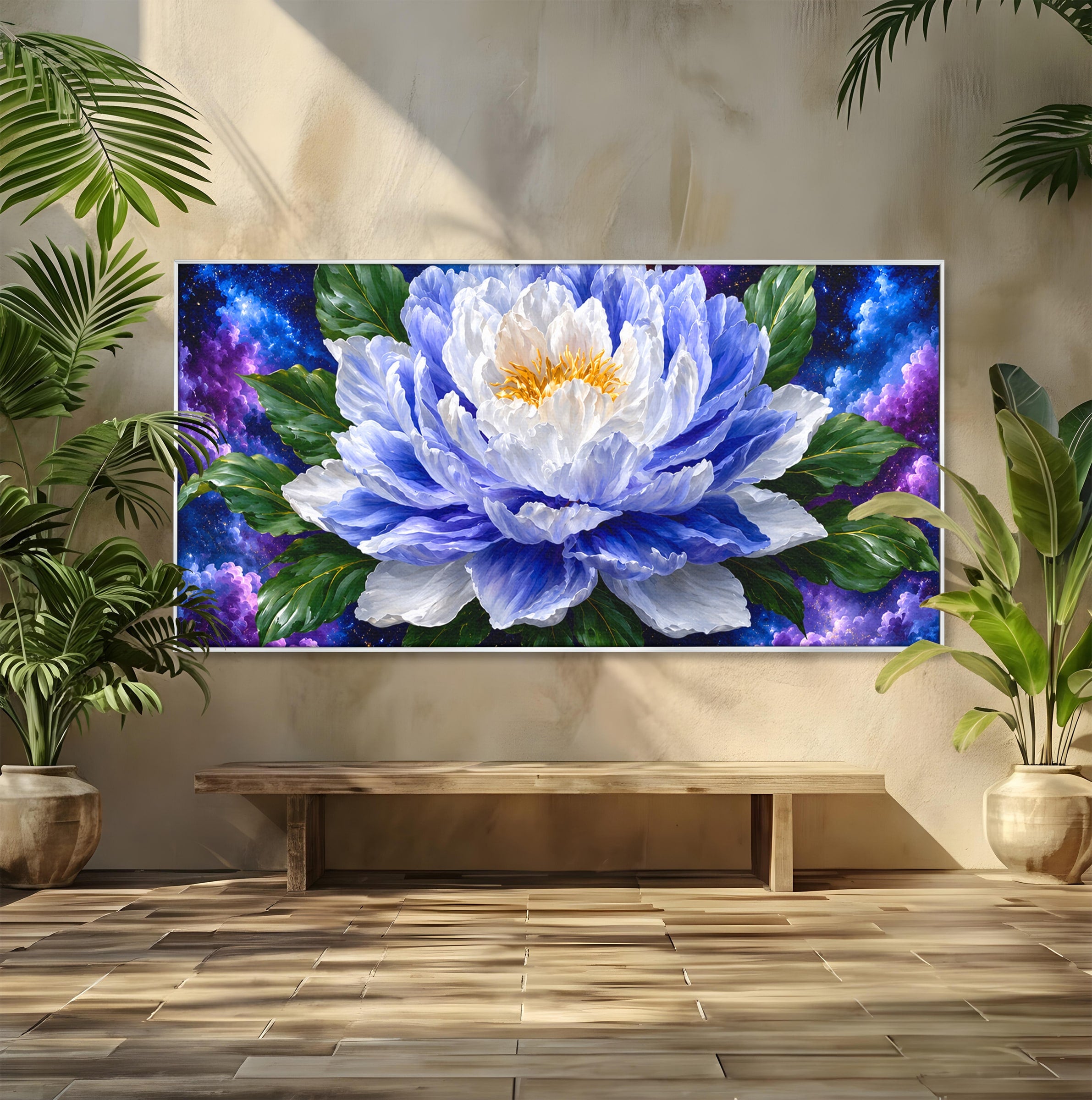 Tablou Canvas Premium LuxCanva® A1795, Floare Galactica, Floare, Galaxie, Natura, Living, Dormitor, Culori Vibrante