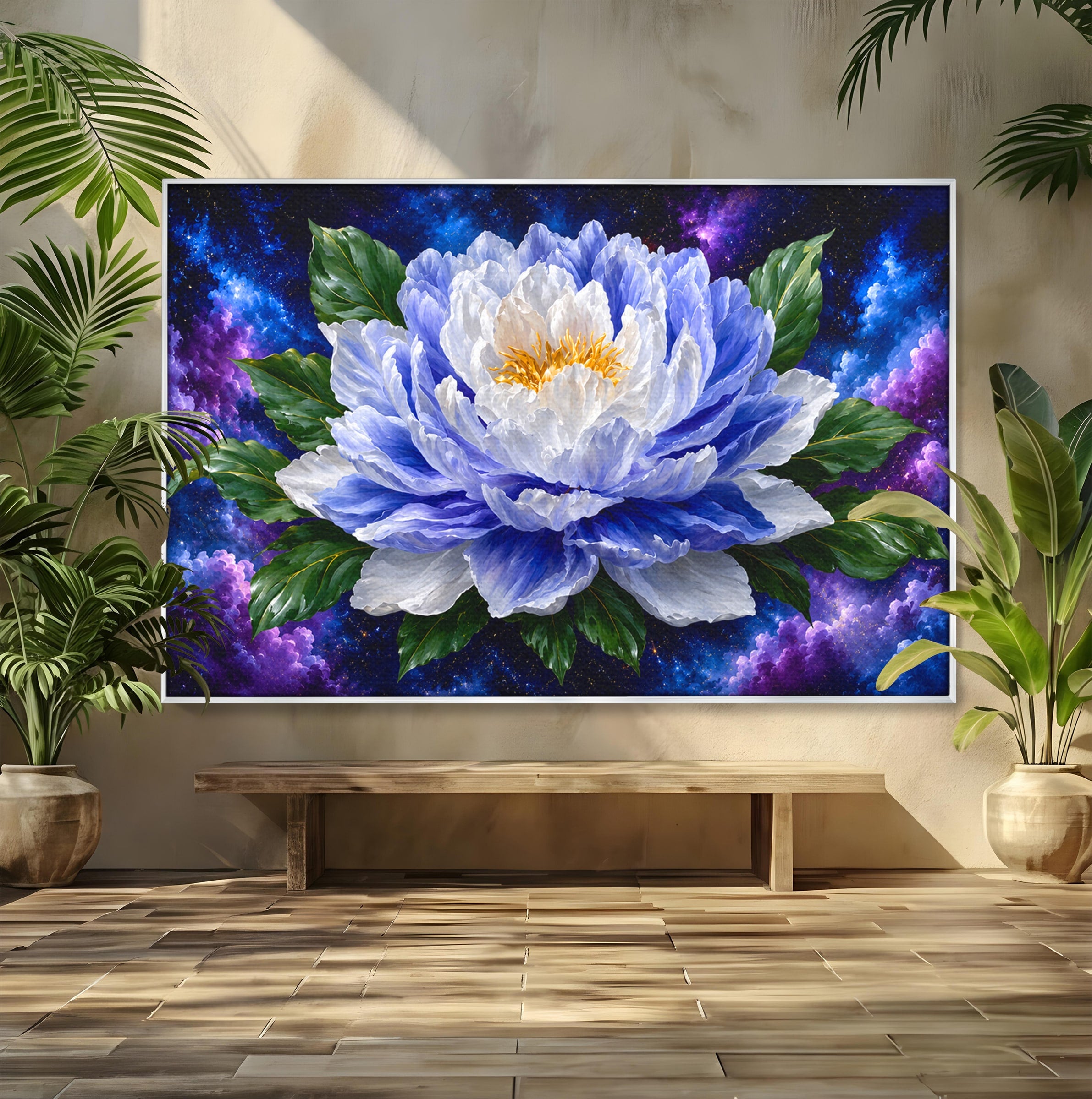 Tablou Canvas Premium LuxCanva® A1795, Floare Galactica, Floare, Galaxie, Natura, Living, Dormitor, Culori Vibrante