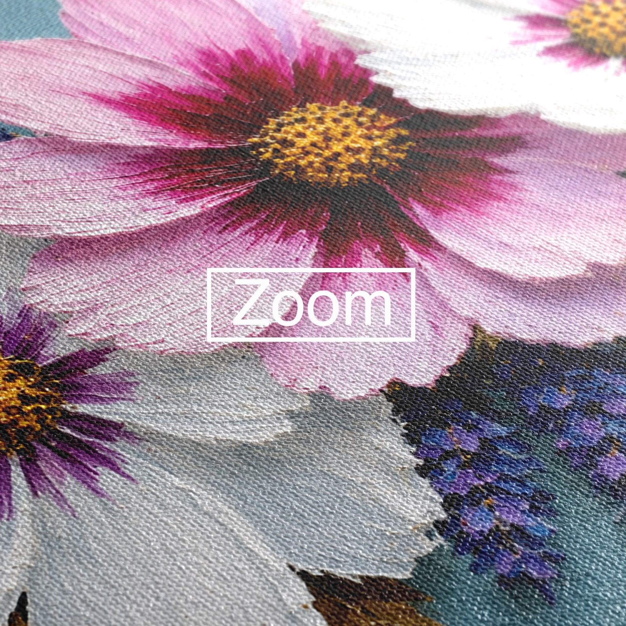 Tablou Canvas Premium LuxCanva® A1796, Trio Floral Pe Lemn, Flori, Natura, Decorativ, Dormitor, Living, Culori Vibrante