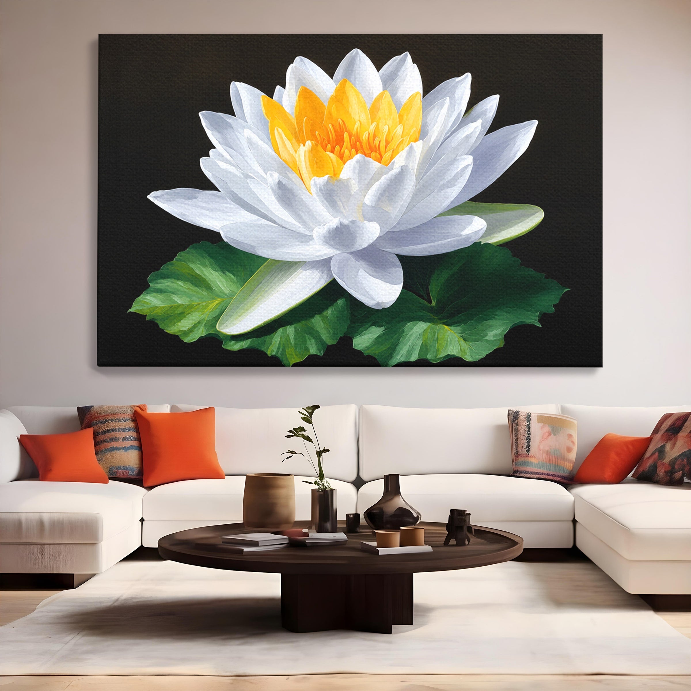 Tablou Canvas Premium LuxCanva® A1799, Floare De Lotus, Floare, Lotus, Natura, Zen, Dormitor, Culori Vibrante