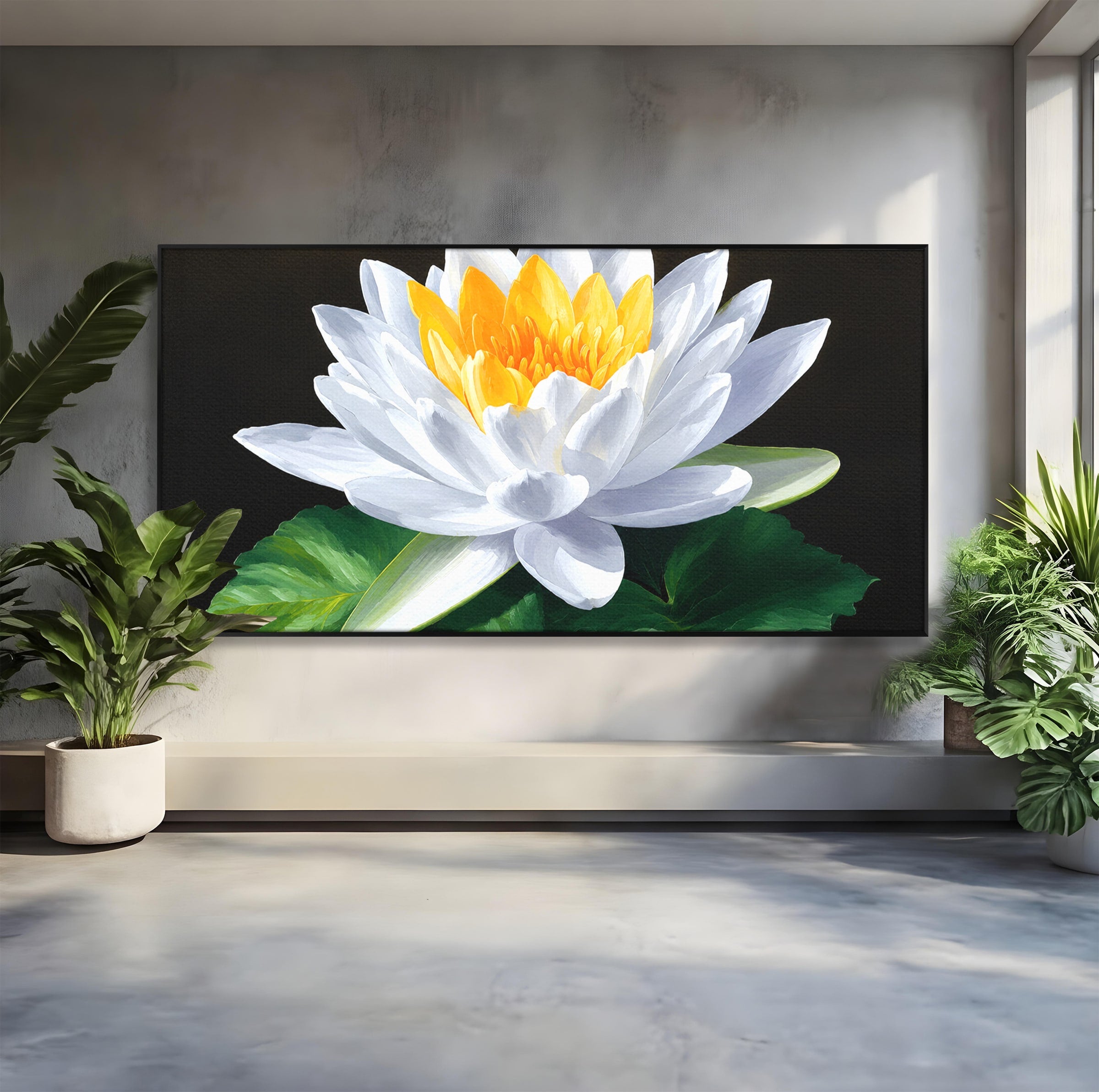 Tablou Canvas Premium LuxCanva® A1799, Floare De Lotus, Floare, Lotus, Natura, Zen, Dormitor, Culori Vibrante