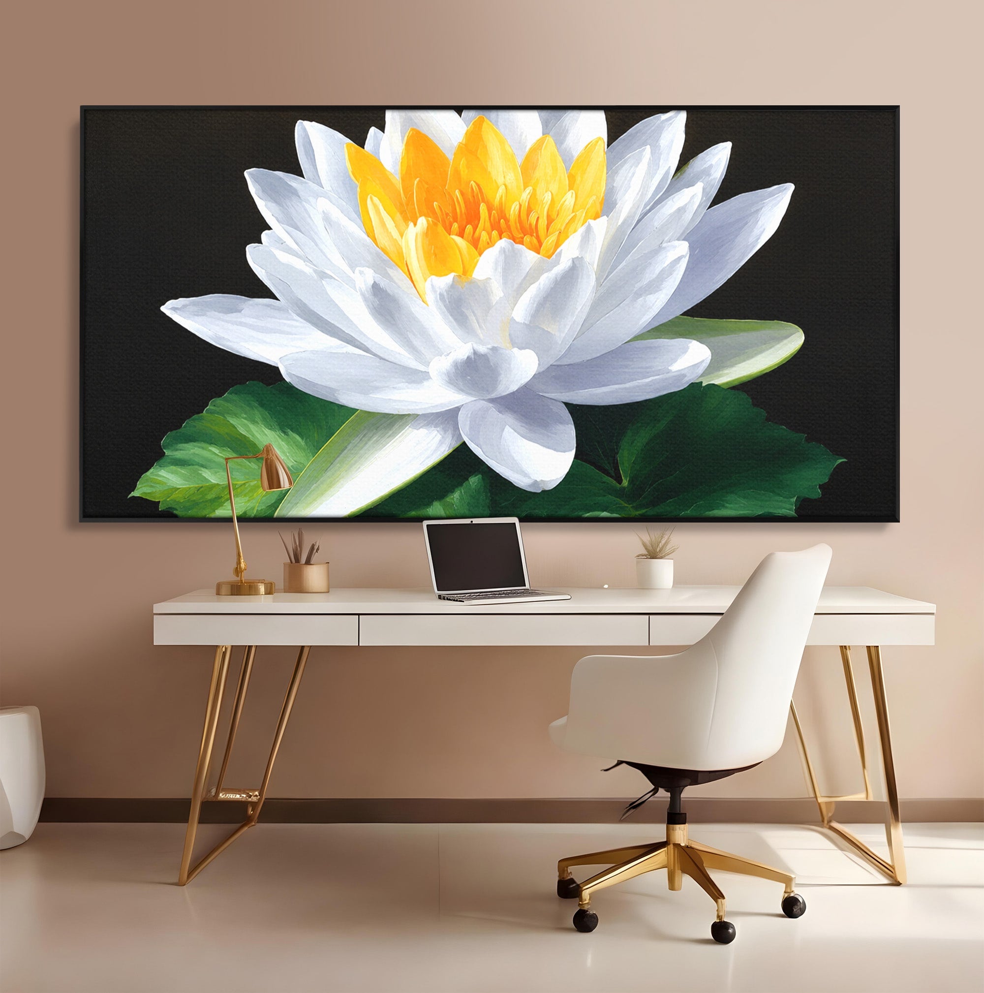 Tablou Canvas Premium LuxCanva® A1799, Floare De Lotus, Floare, Lotus, Natura, Zen, Dormitor, Culori Vibrante