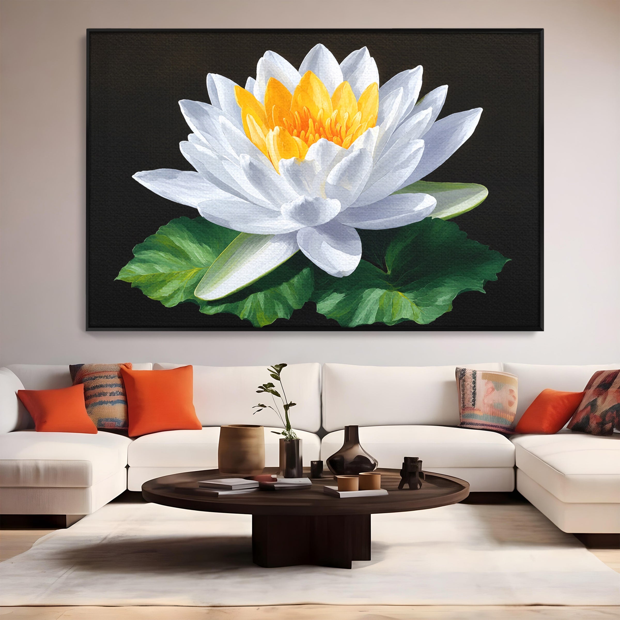 Tablou Canvas Premium LuxCanva® A1799, Floare De Lotus, Floare, Lotus, Natura, Zen, Dormitor, Culori Vibrante