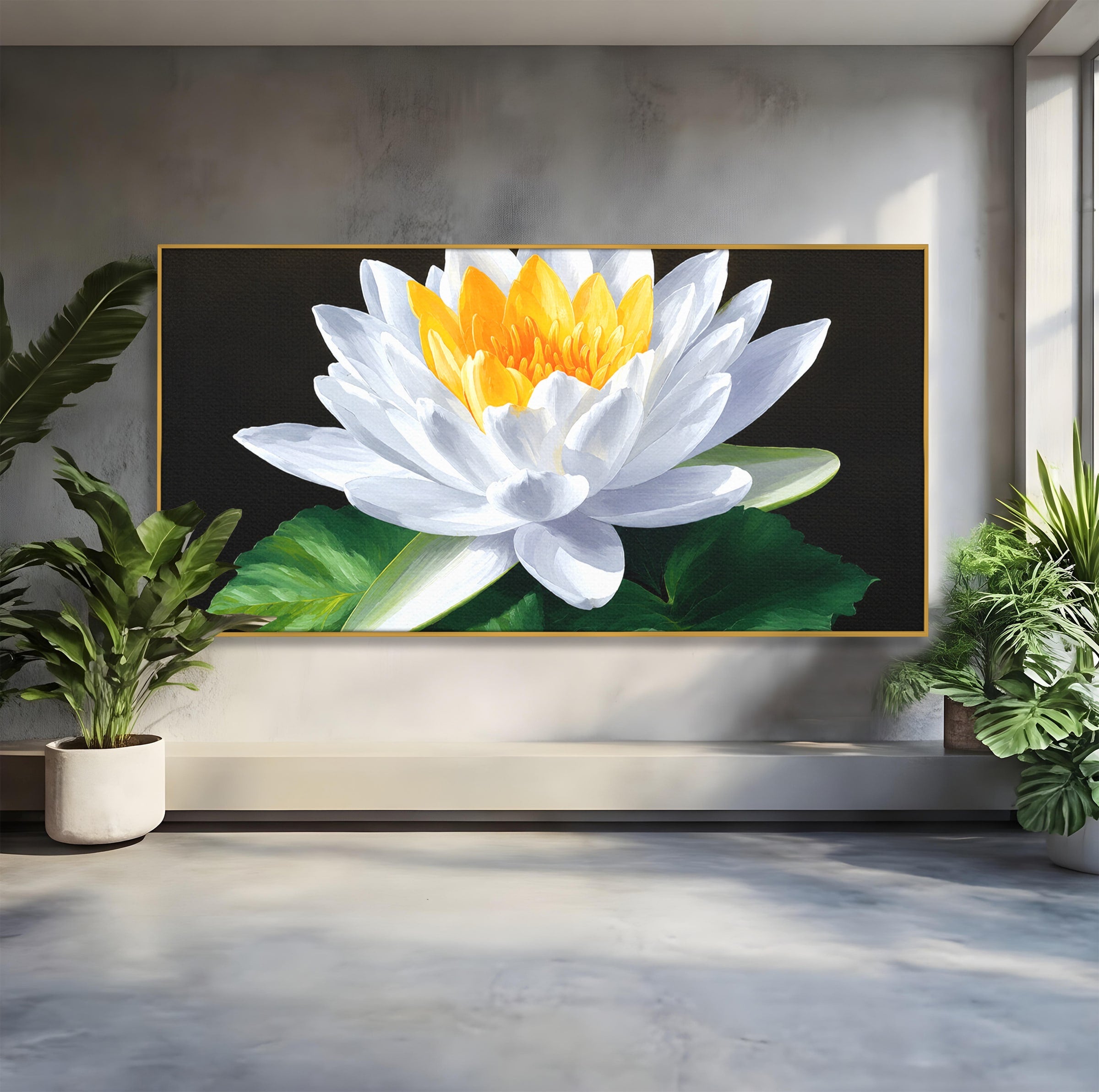 Tablou Canvas Premium LuxCanva® A1799, Floare De Lotus, Floare, Lotus, Natura, Zen, Dormitor, Culori Vibrante