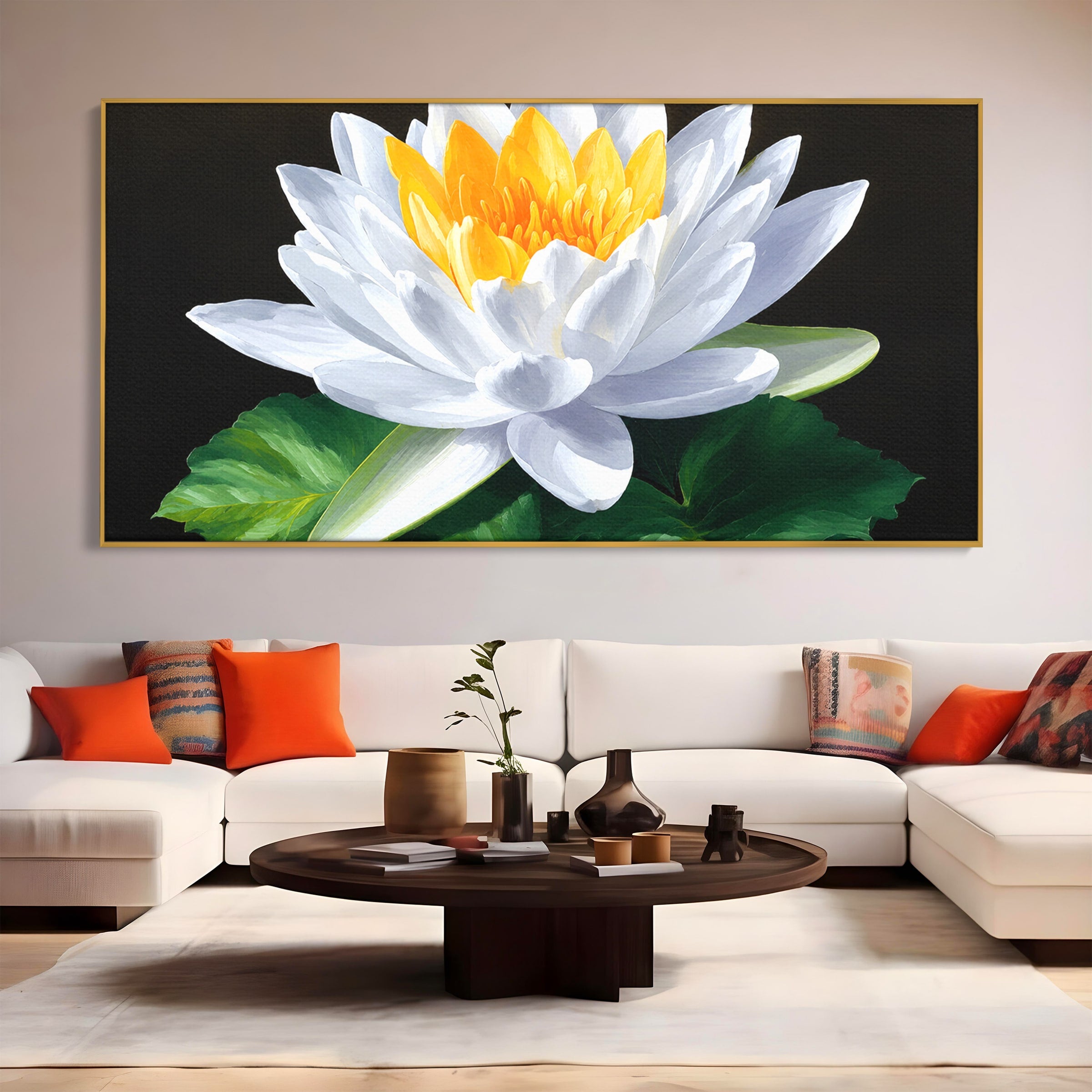 Tablou Canvas Premium LuxCanva® A1799, Floare De Lotus, Floare, Lotus, Natura, Zen, Dormitor, Culori Vibrante