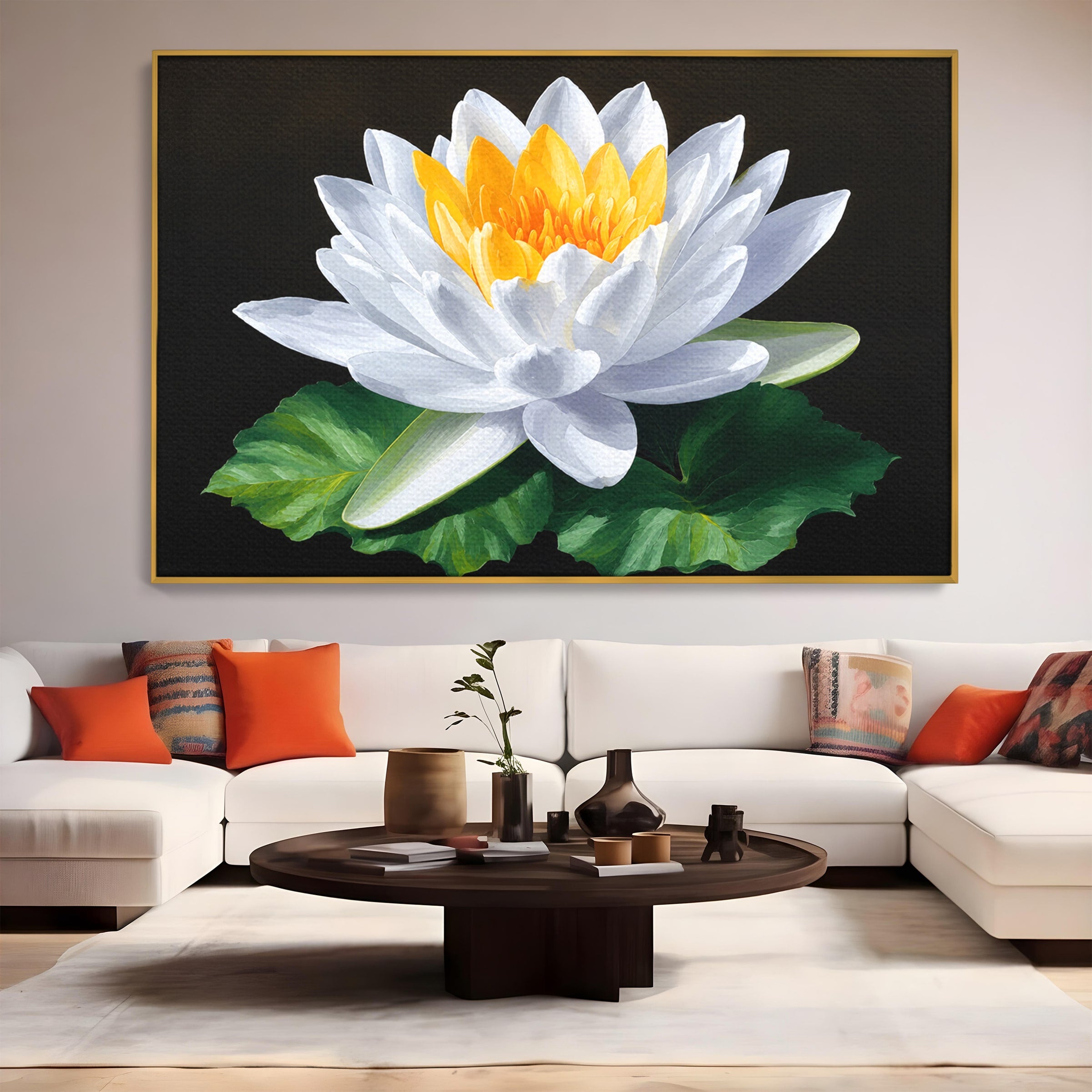 Tablou Canvas Premium LuxCanva® A1799, Floare De Lotus, Floare, Lotus, Natura, Zen, Dormitor, Culori Vibrante