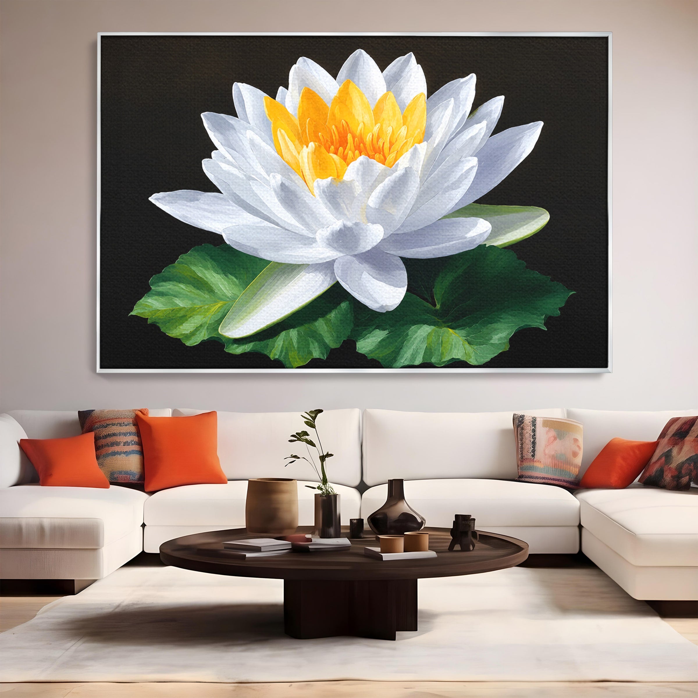 Tablou Canvas Premium LuxCanva® A1799, Floare De Lotus, Floare, Lotus, Natura, Zen, Dormitor, Culori Vibrante