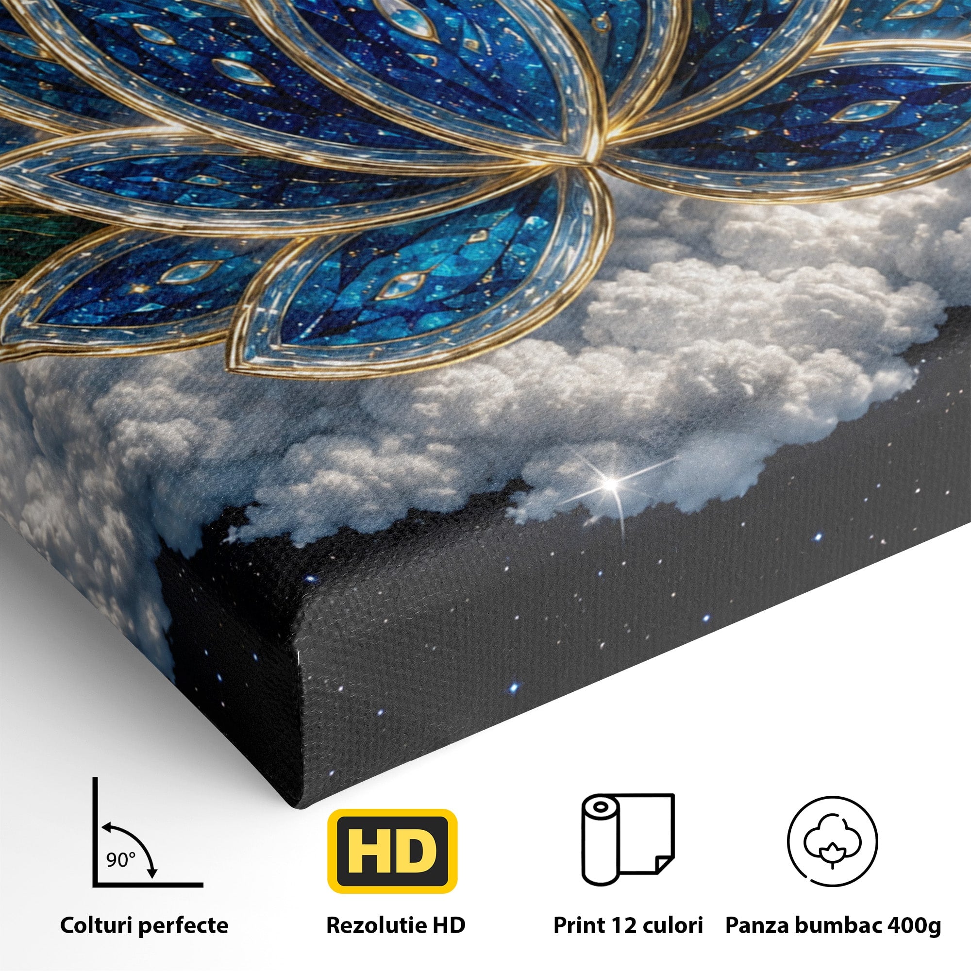 Tablou Canvas Premium LuxCanva® A1801, Floare De Lotus Stelara, Lotus, Stele, Natura, Meditatie, Dormitor, Culori Vibrante