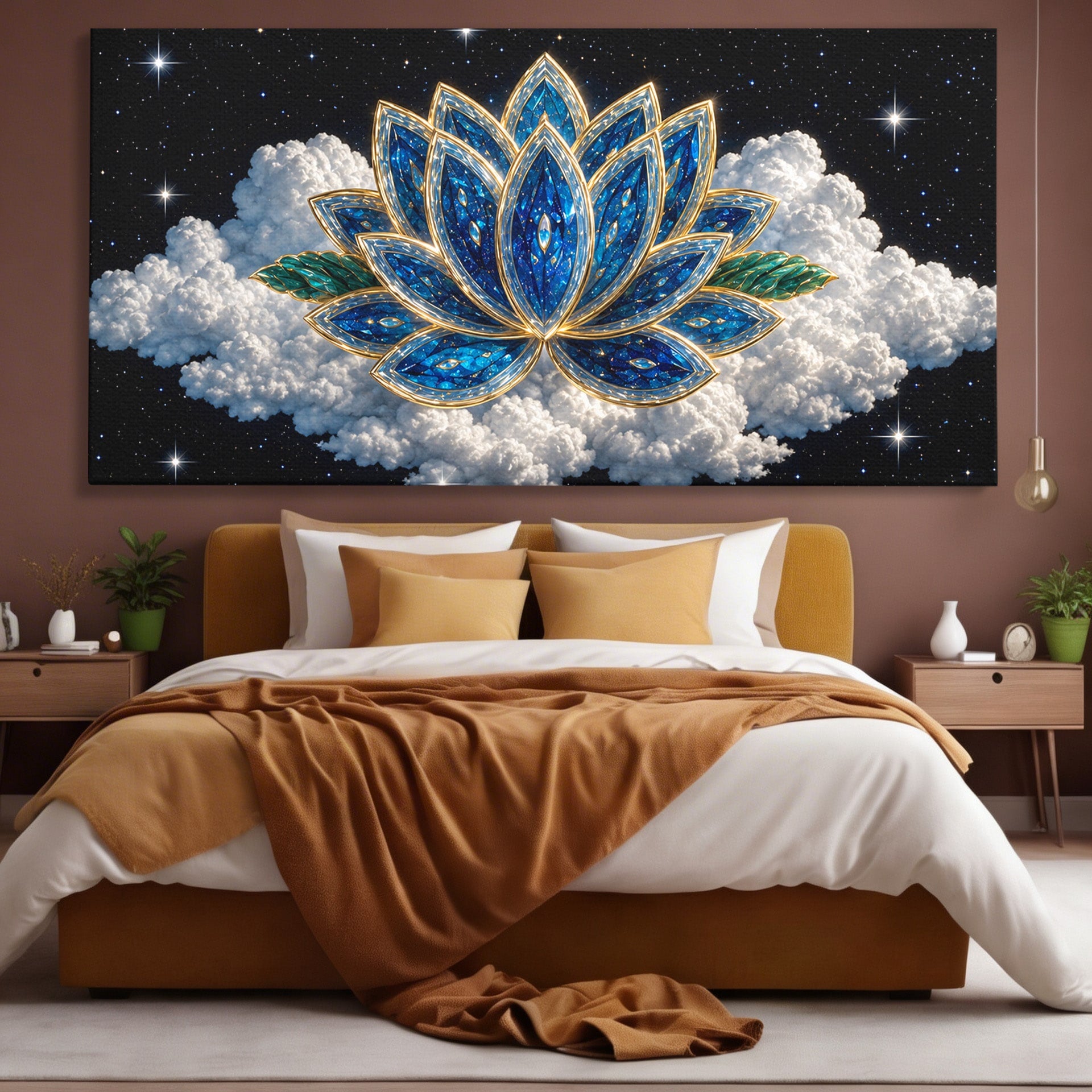 Tablou Canvas Premium LuxCanva® A1801, Floare De Lotus Stelara, Lotus, Stele, Natura, Meditatie, Dormitor, Culori Vibrante