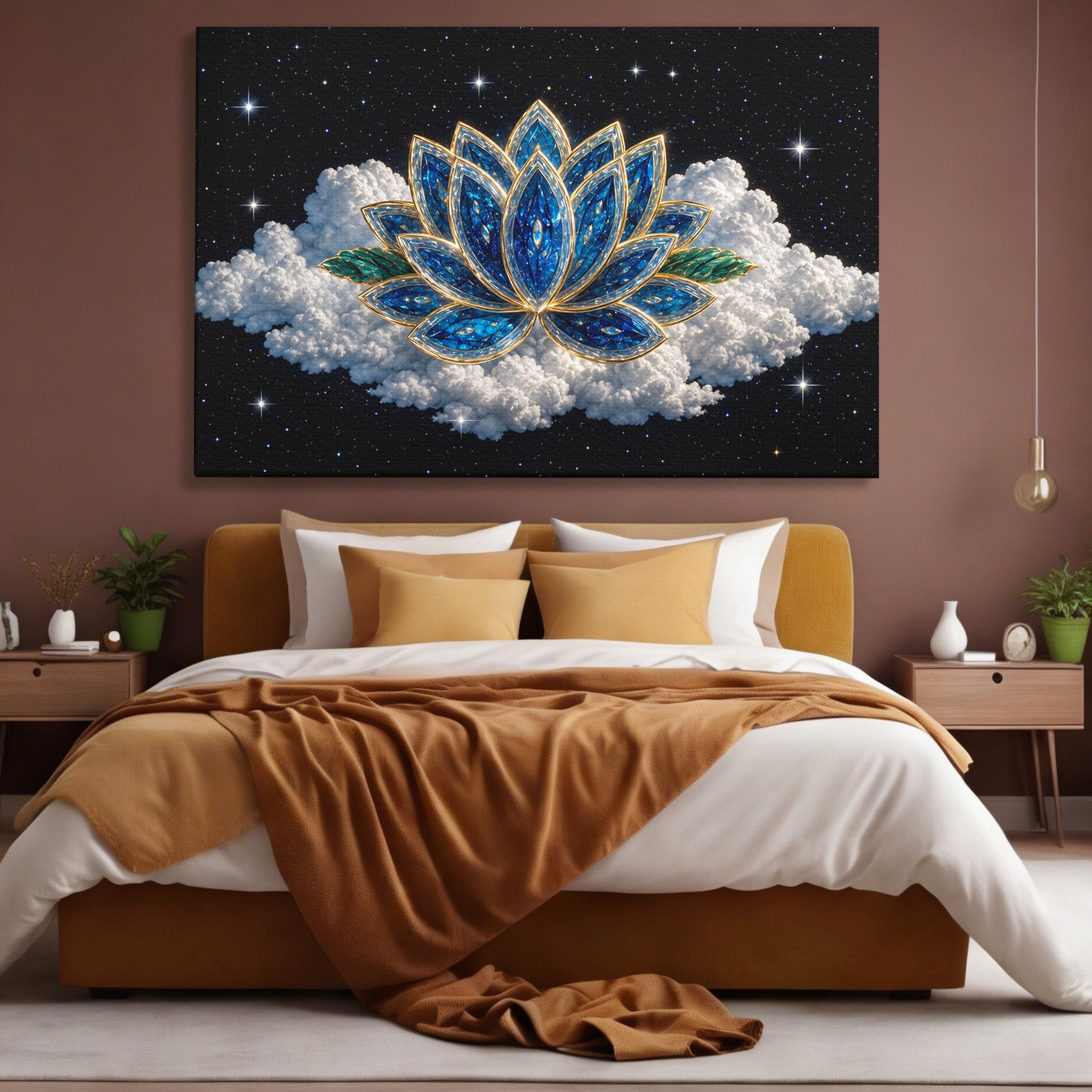 Tablou Canvas Premium LuxCanva® A1801, Floare De Lotus Stelara, Lotus, Stele, Natura, Meditatie, Dormitor, Culori Vibrante