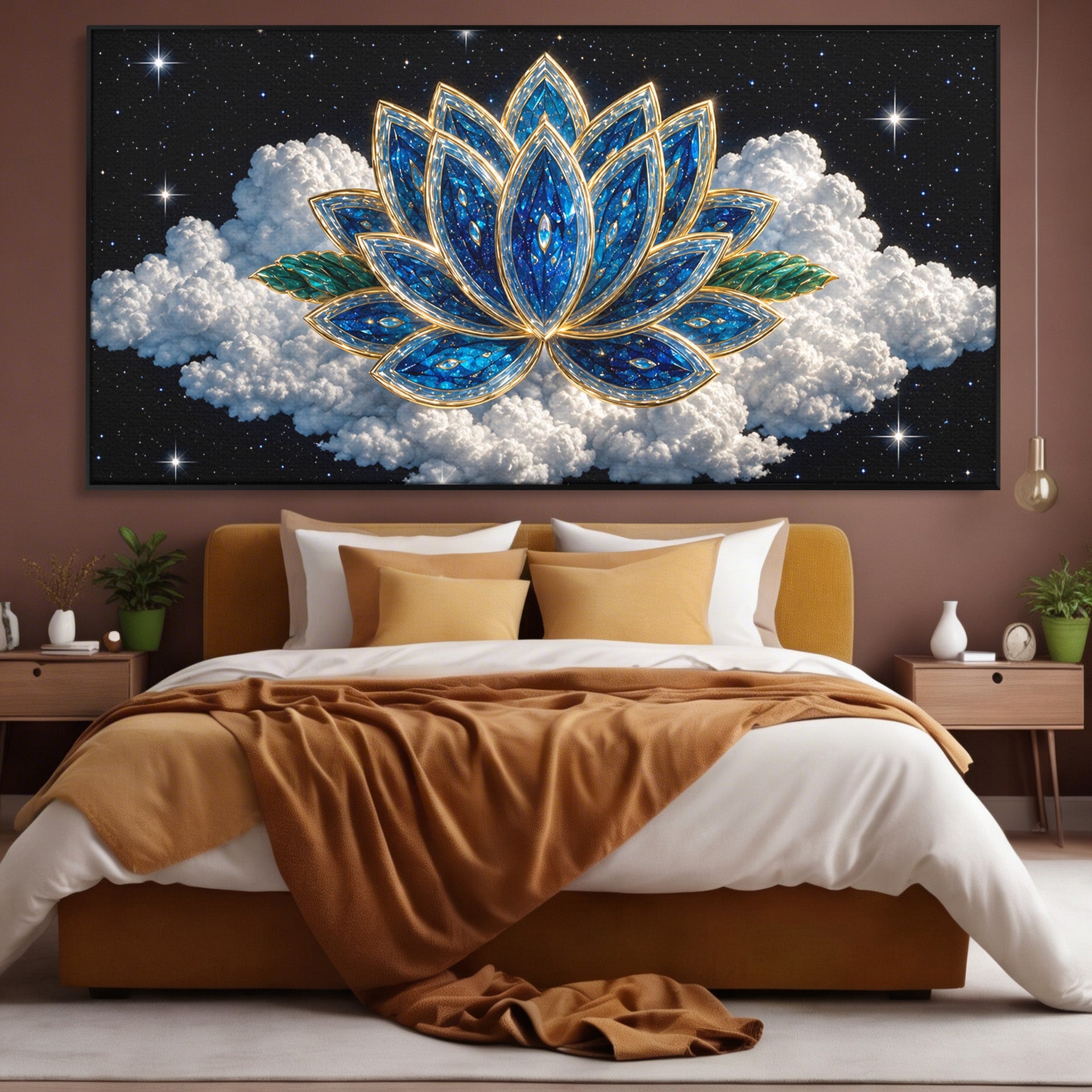 Tablou Canvas Premium LuxCanva® A1801, Floare De Lotus Stelara, Lotus, Stele, Natura, Meditatie, Dormitor, Culori Vibrante