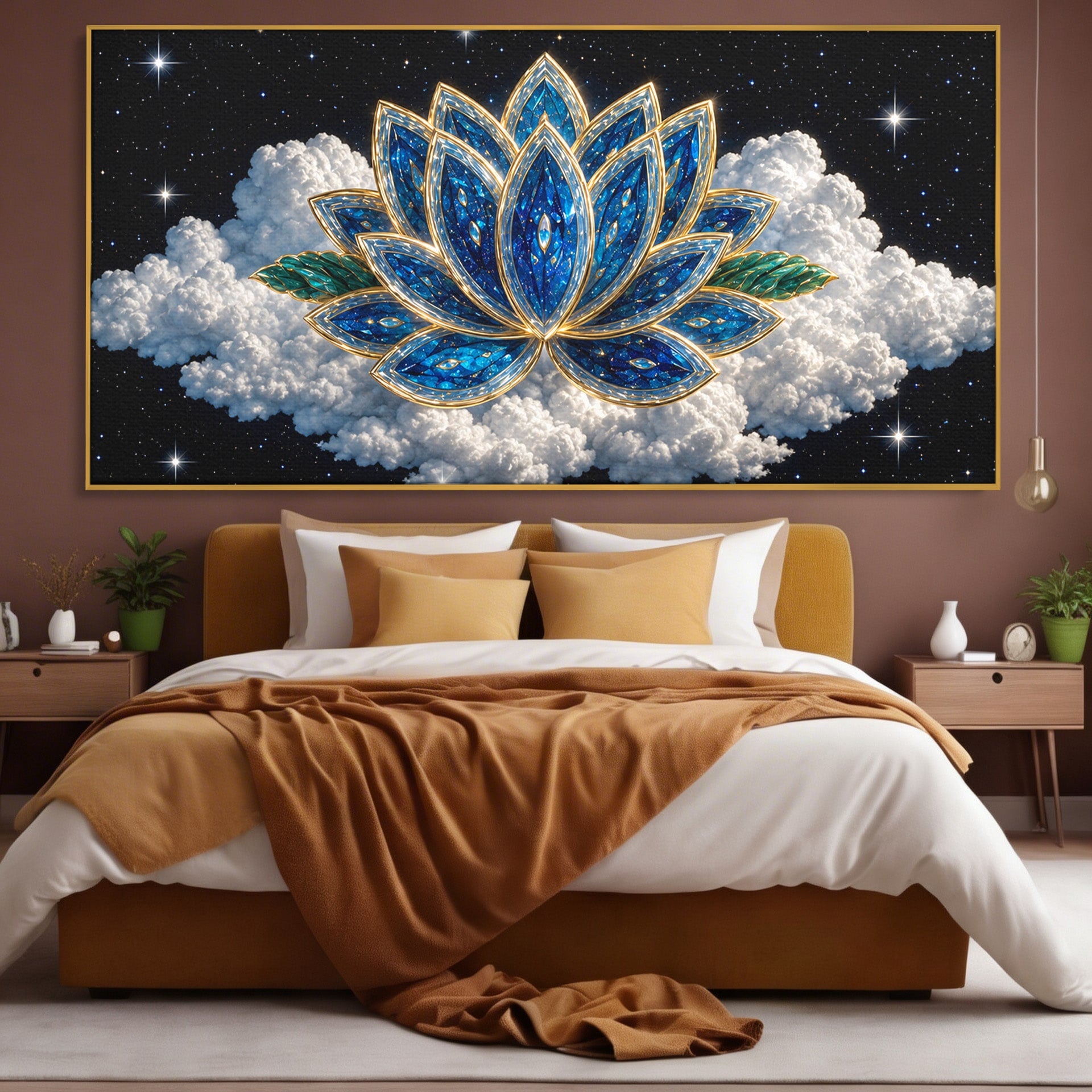 Tablou Canvas Premium LuxCanva® A1801, Floare De Lotus Stelara, Lotus, Stele, Natura, Meditatie, Dormitor, Culori Vibrante