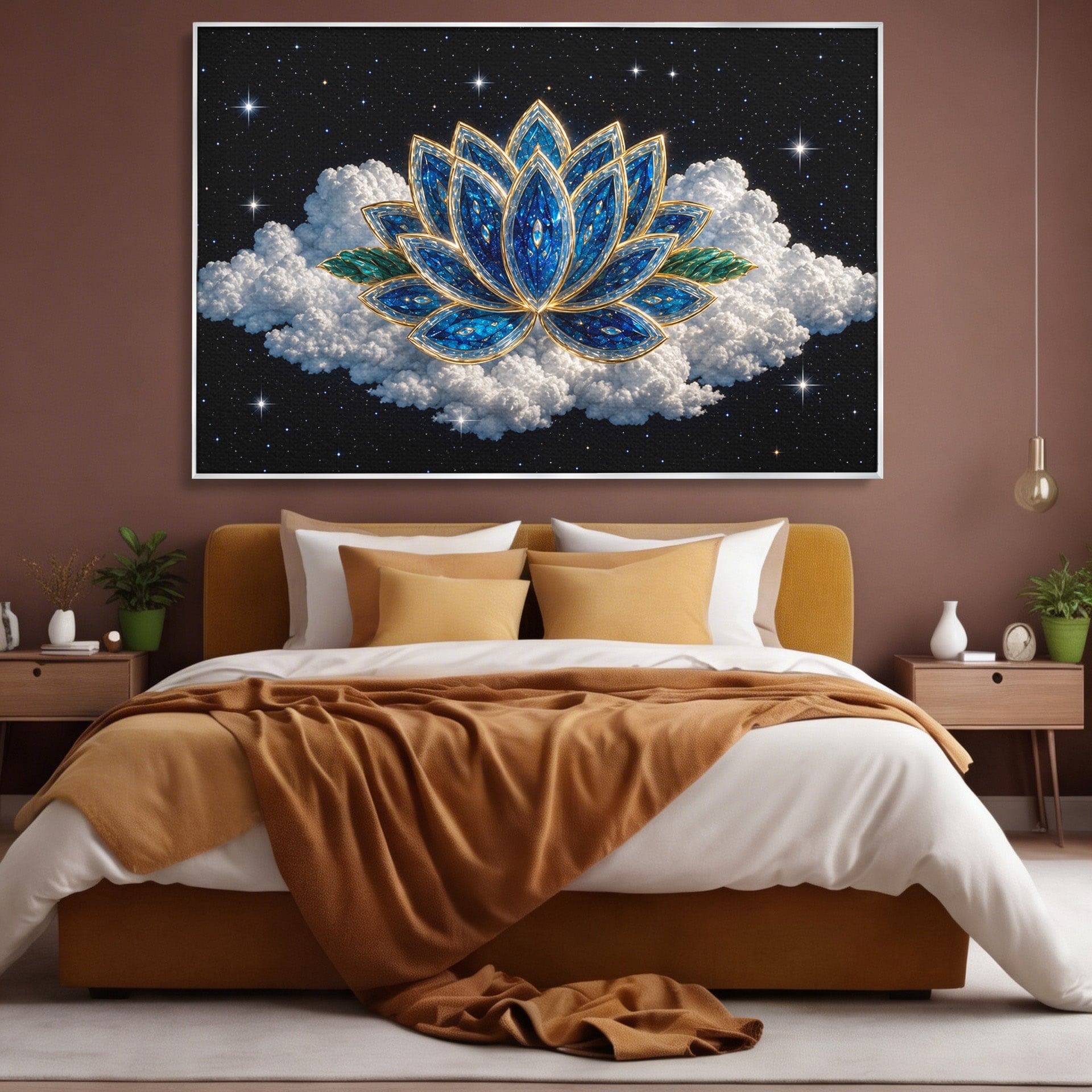 Tablou Canvas Premium LuxCanva® A1801, Floare De Lotus Stelara, Lotus, Stele, Natura, Meditatie, Dormitor, Culori Vibrante