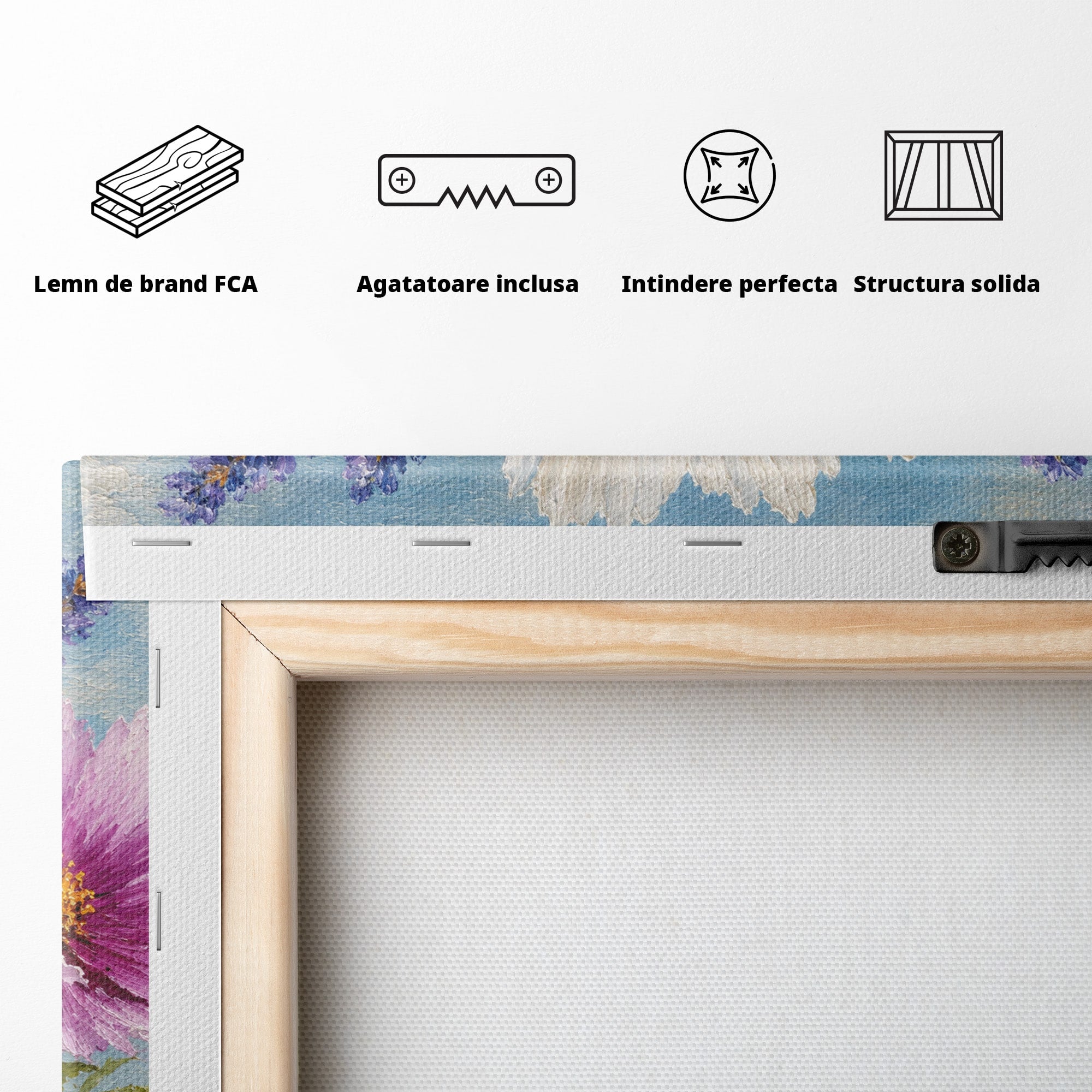 Tablou Canvas Premium LuxCanva® A1802, Flori De Vara, Flori, Vara, Natura, Living, Dormitor, Culori Vibrante