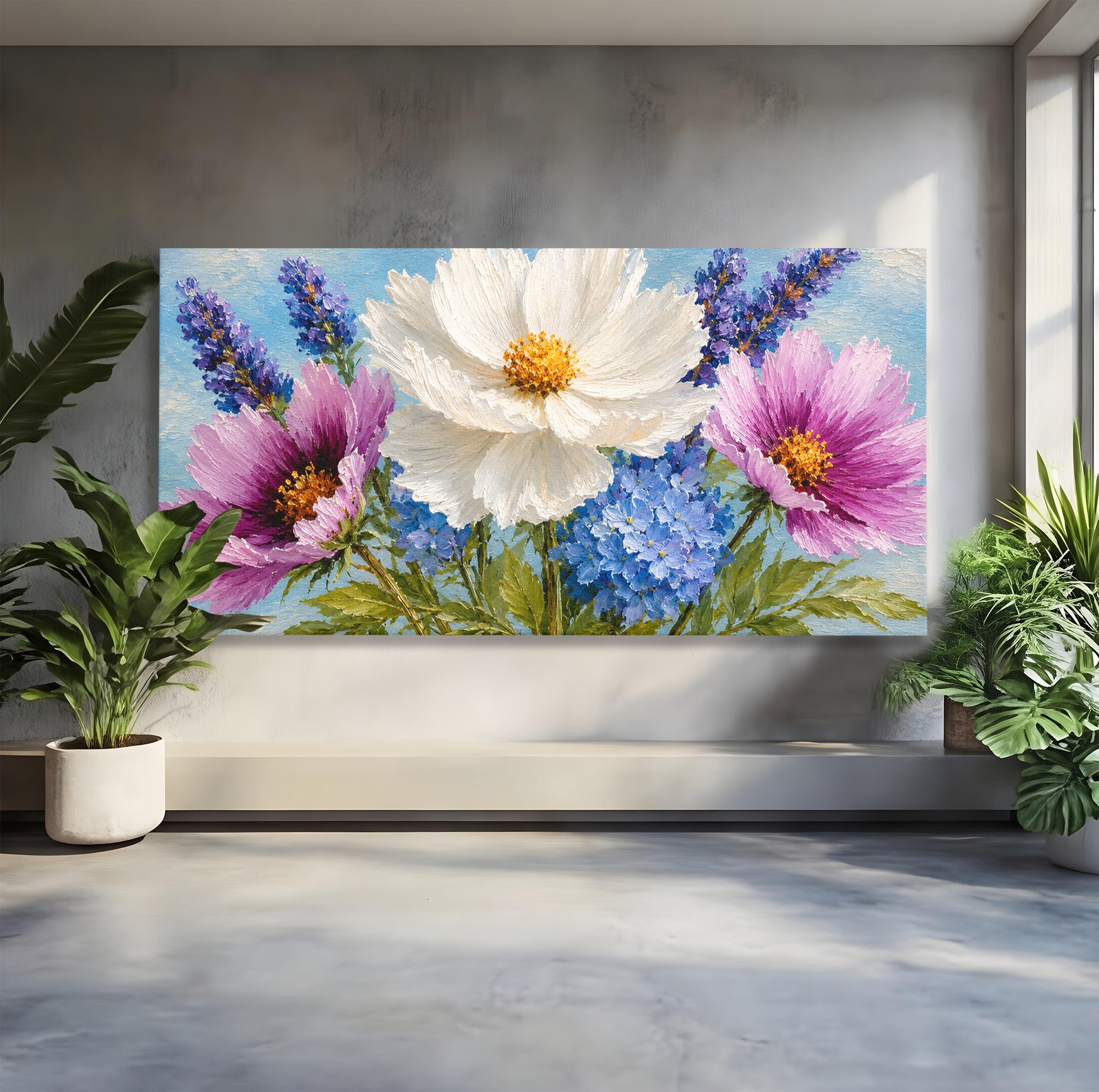 Tablou Canvas Premium LuxCanva® A1802, Flori De Vara, Flori, Vara, Natura, Living, Dormitor, Culori Vibrante