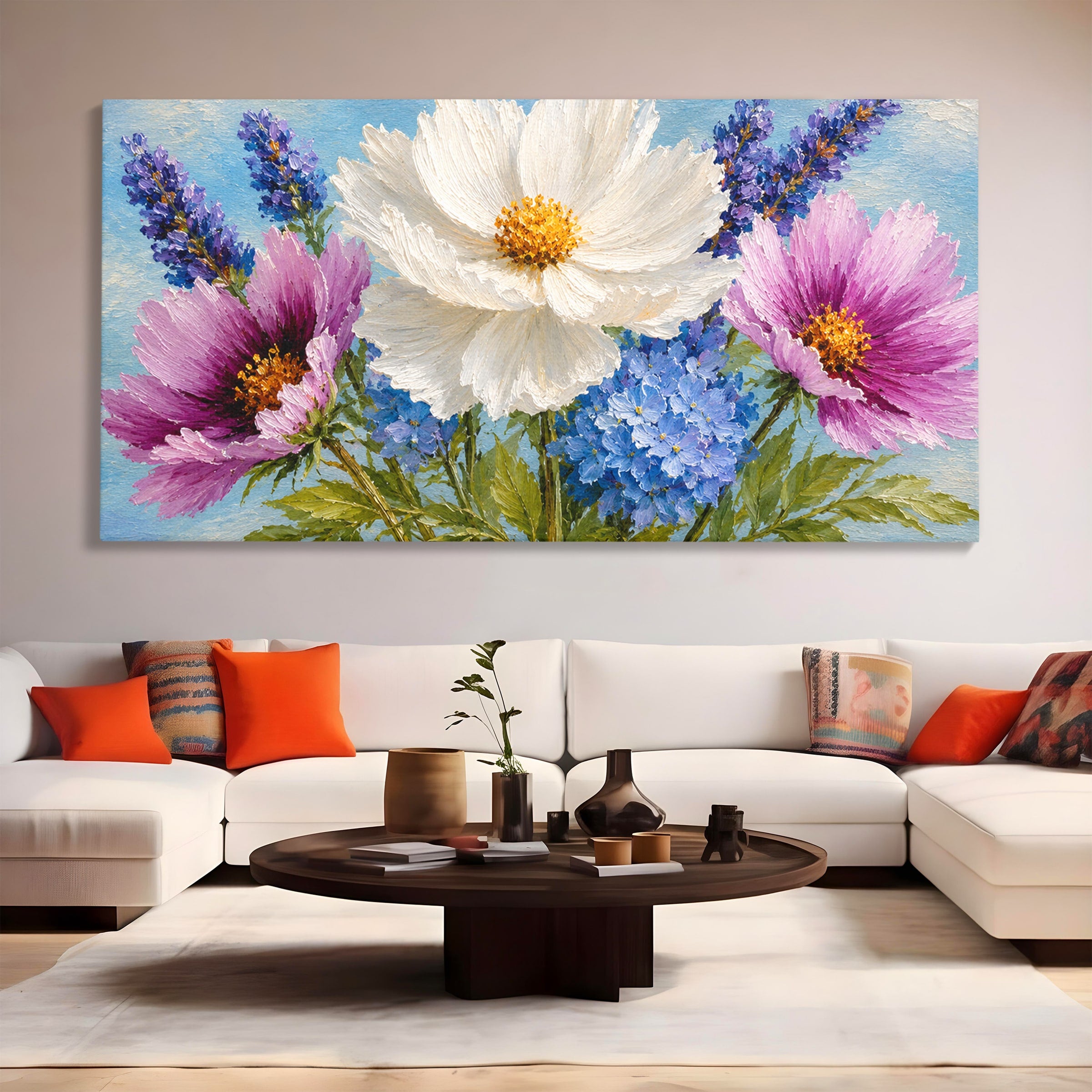 Tablou Canvas Premium LuxCanva® A1802, Flori De Vara, Flori, Vara, Natura, Living, Dormitor, Culori Vibrante