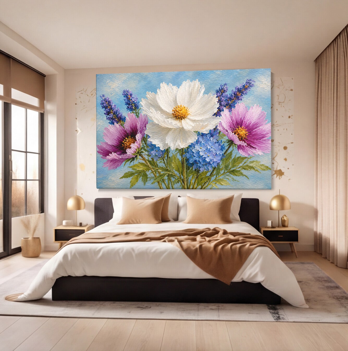 Tablou Canvas Premium LuxCanva® A1802, Flori De Vara, Flori, Vara, Natura, Living, Dormitor, Culori Vibrante