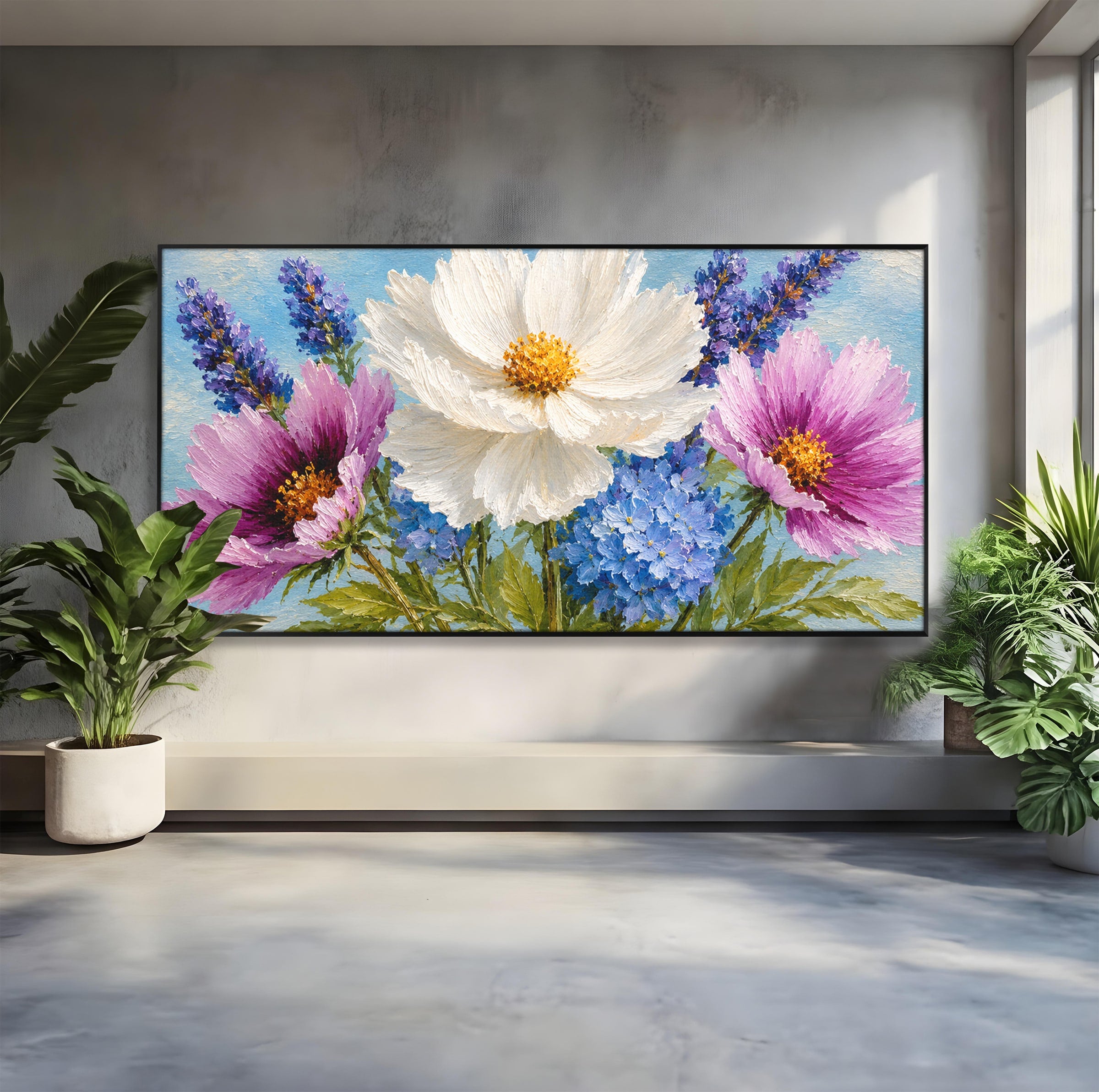 Tablou Canvas Premium LuxCanva® A1802, Flori De Vara, Flori, Vara, Natura, Living, Dormitor, Culori Vibrante