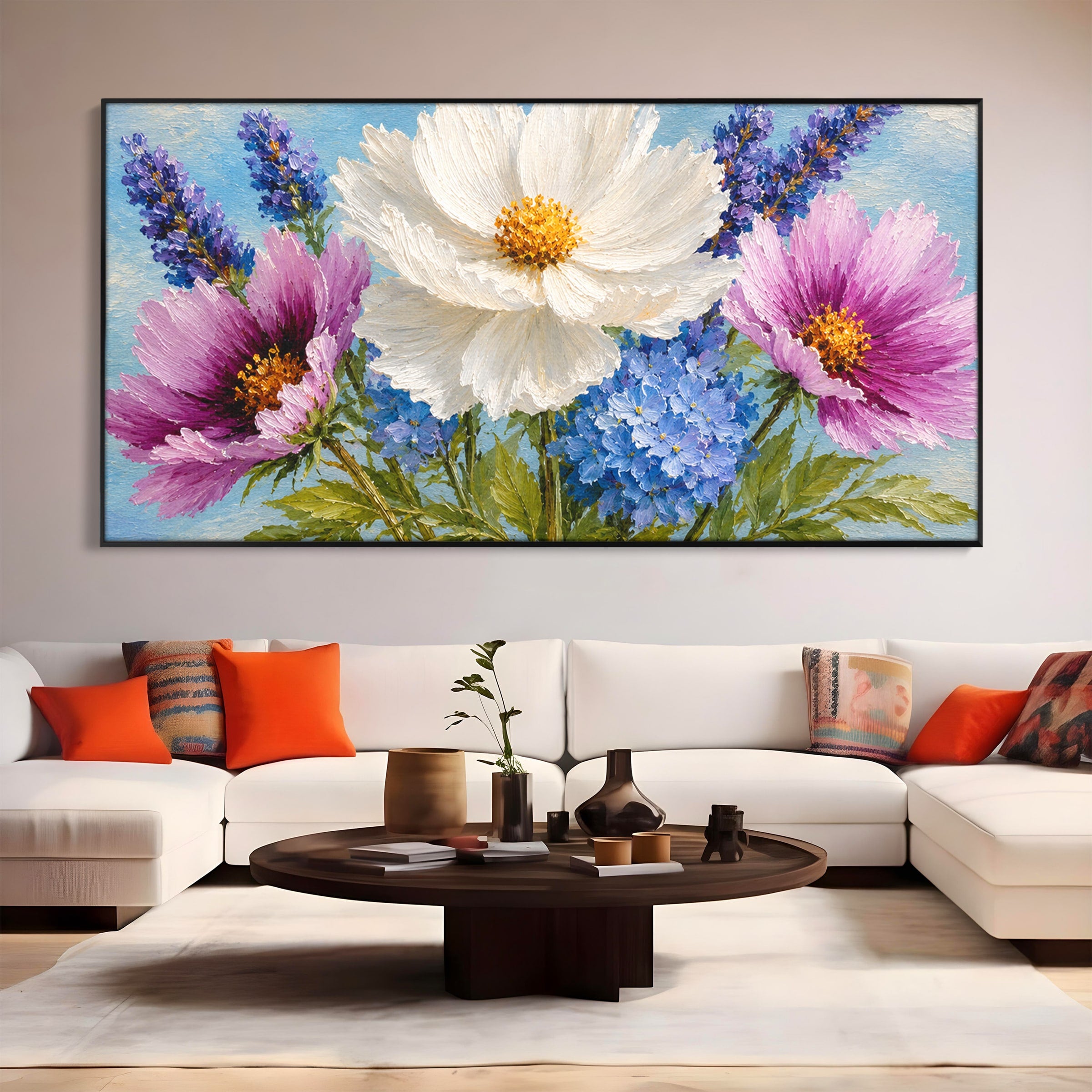 Tablou Canvas Premium LuxCanva® A1802, Flori De Vara, Flori, Vara, Natura, Living, Dormitor, Culori Vibrante