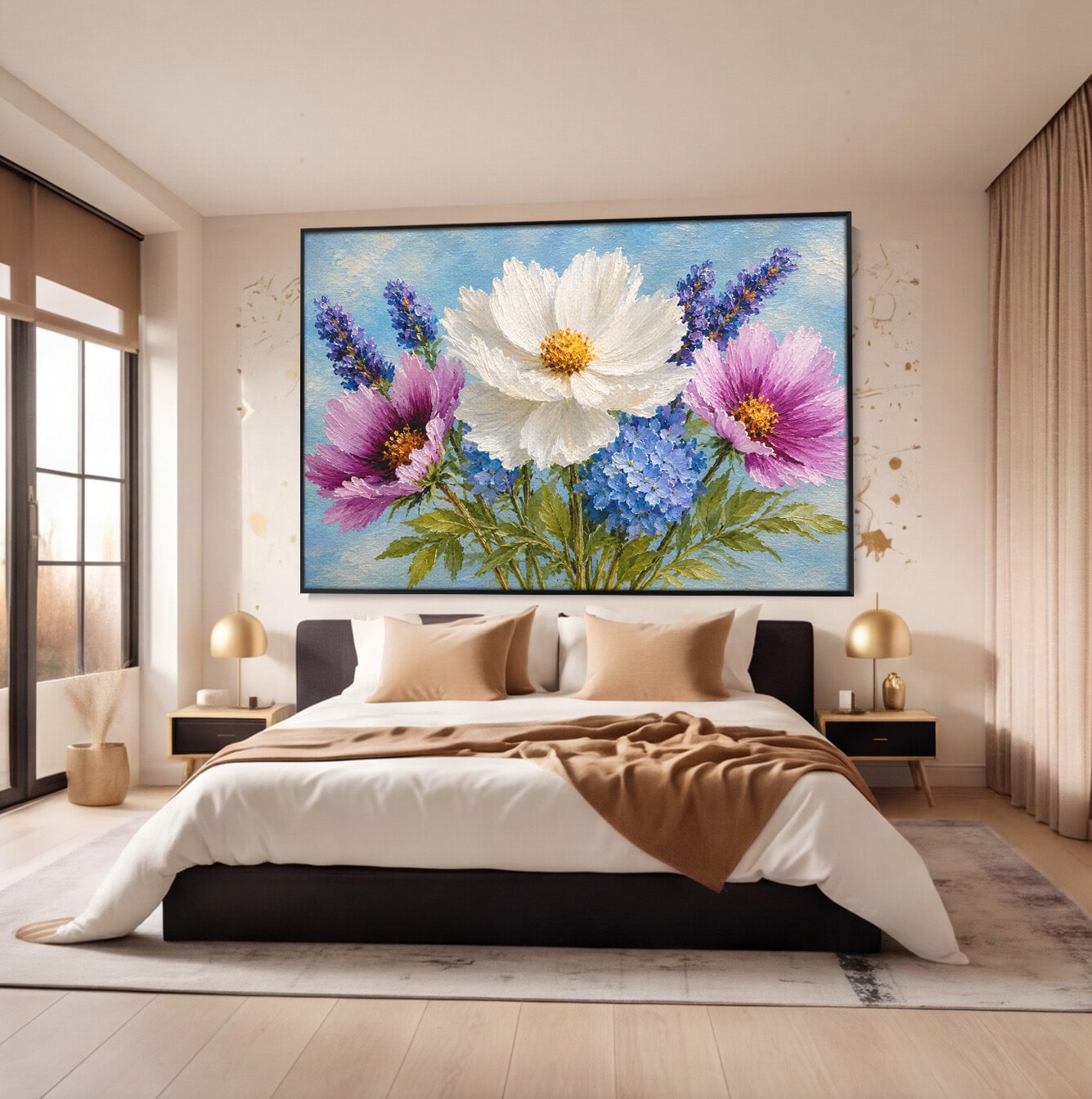 Tablou Canvas Premium LuxCanva® A1802, Flori De Vara, Flori, Vara, Natura, Living, Dormitor, Culori Vibrante