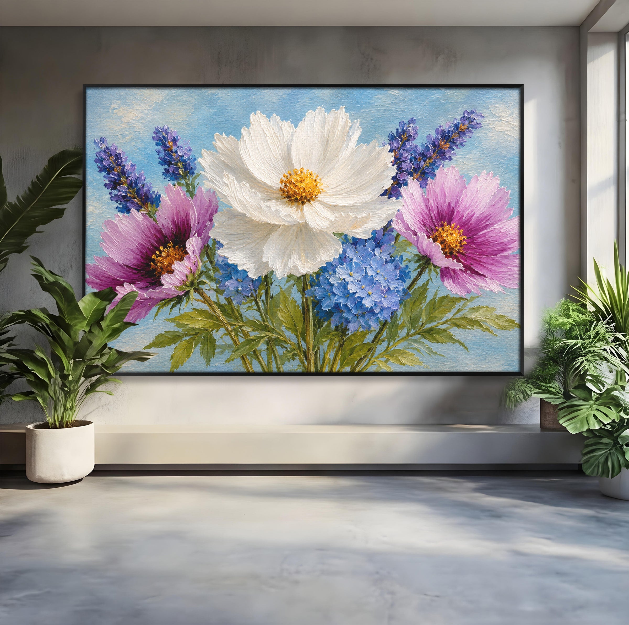 Tablou Canvas Premium LuxCanva® A1802, Flori De Vara, Flori, Vara, Natura, Living, Dormitor, Culori Vibrante