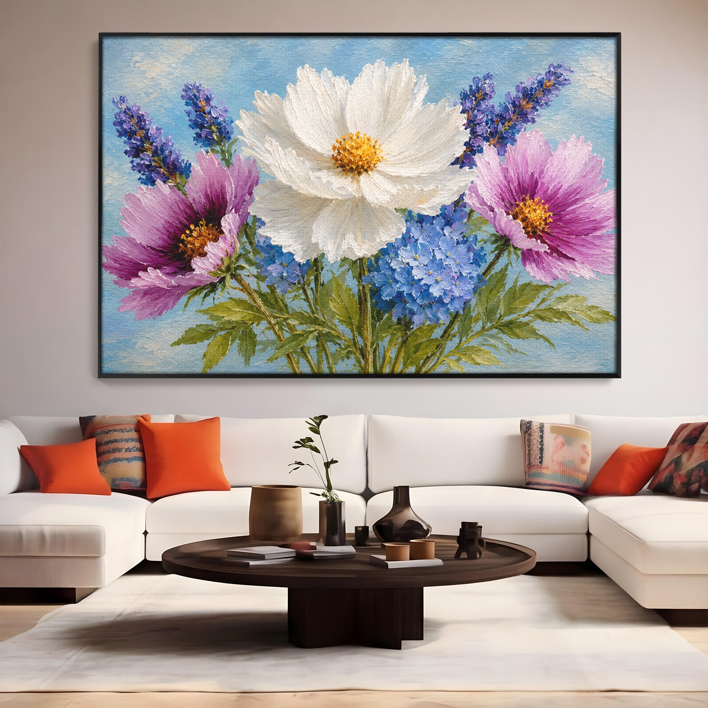 Tablou Canvas Premium LuxCanva® A1802, Flori De Vara, Flori, Vara, Natura, Living, Dormitor, Culori Vibrante