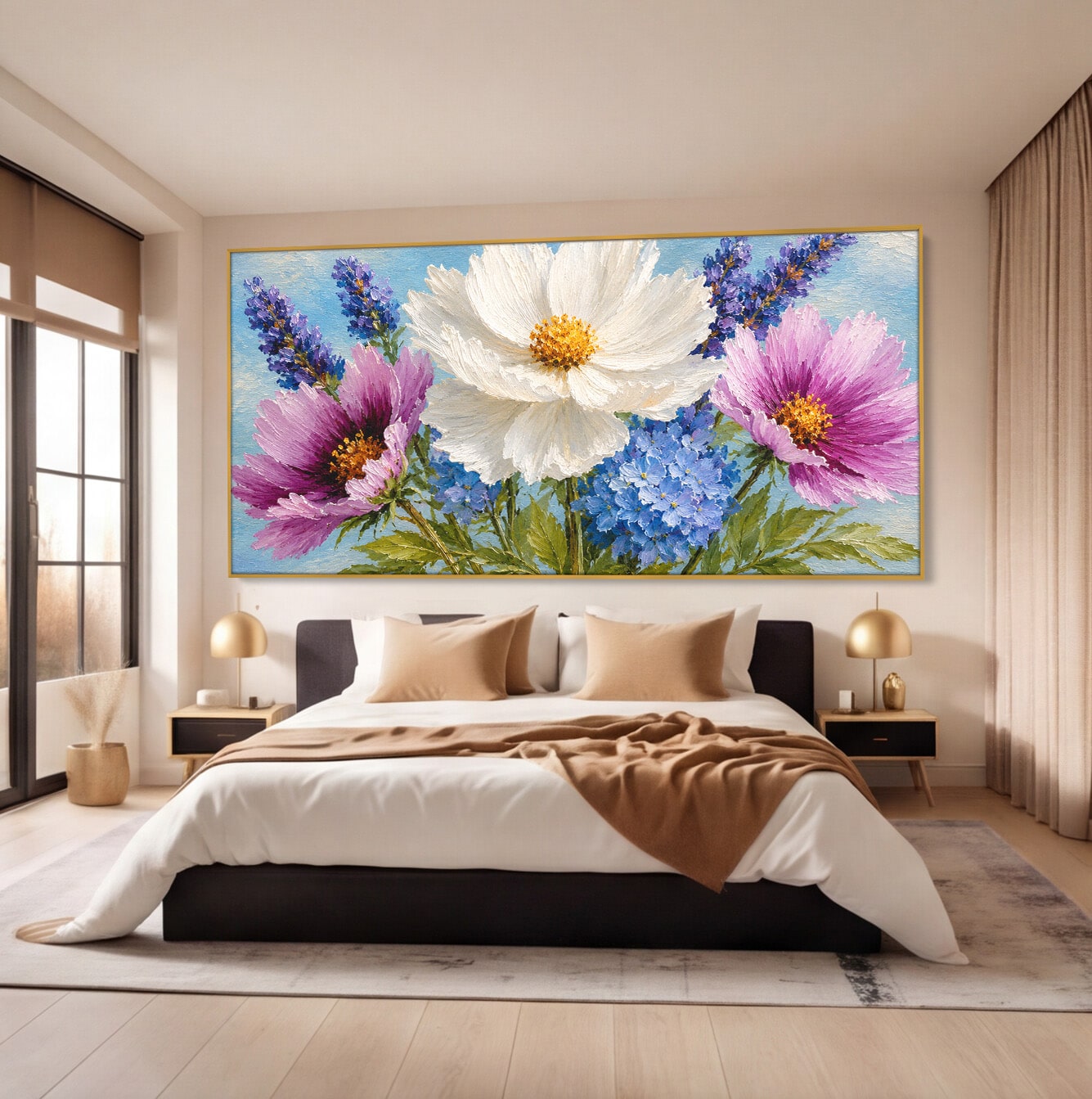 Tablou Canvas Premium LuxCanva® A1802, Flori De Vara, Flori, Vara, Natura, Living, Dormitor, Culori Vibrante