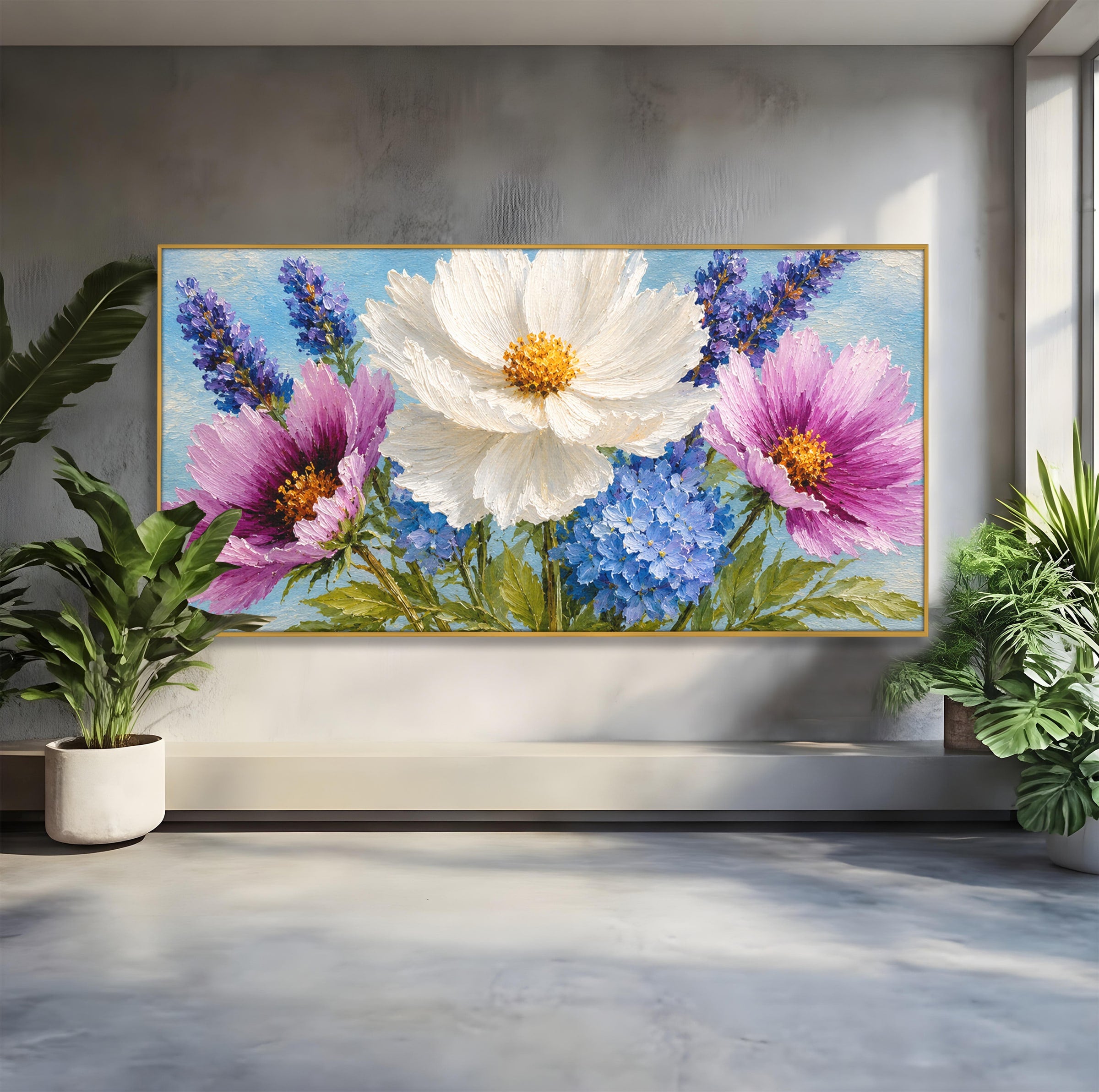 Tablou Canvas Premium LuxCanva® A1802, Flori De Vara, Flori, Vara, Natura, Living, Dormitor, Culori Vibrante