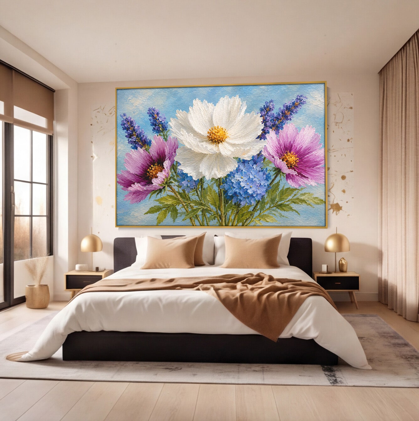 Tablou Canvas Premium LuxCanva® A1802, Flori De Vara, Flori, Vara, Natura, Living, Dormitor, Culori Vibrante
