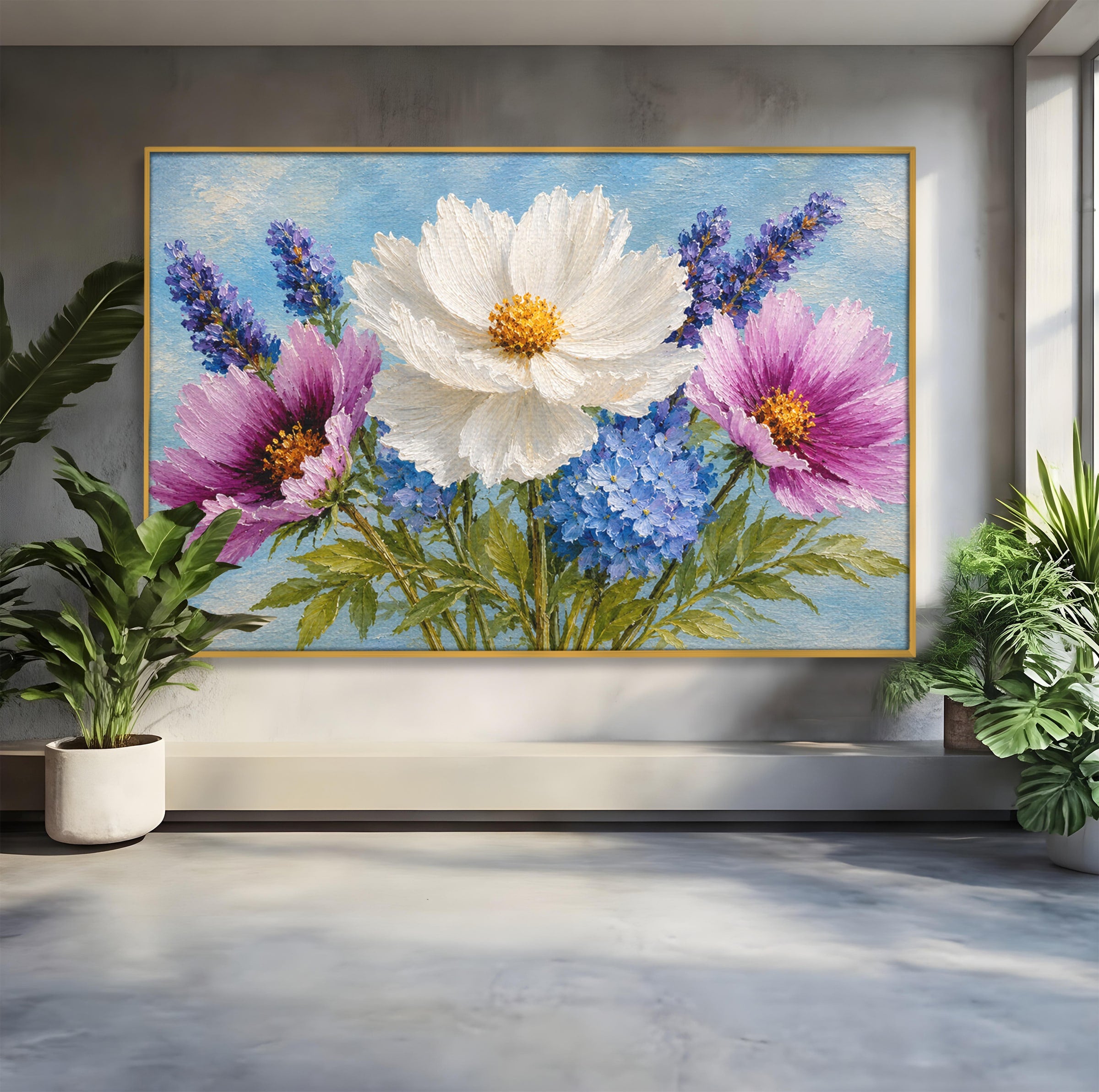 Tablou Canvas Premium LuxCanva® A1802, Flori De Vara, Flori, Vara, Natura, Living, Dormitor, Culori Vibrante