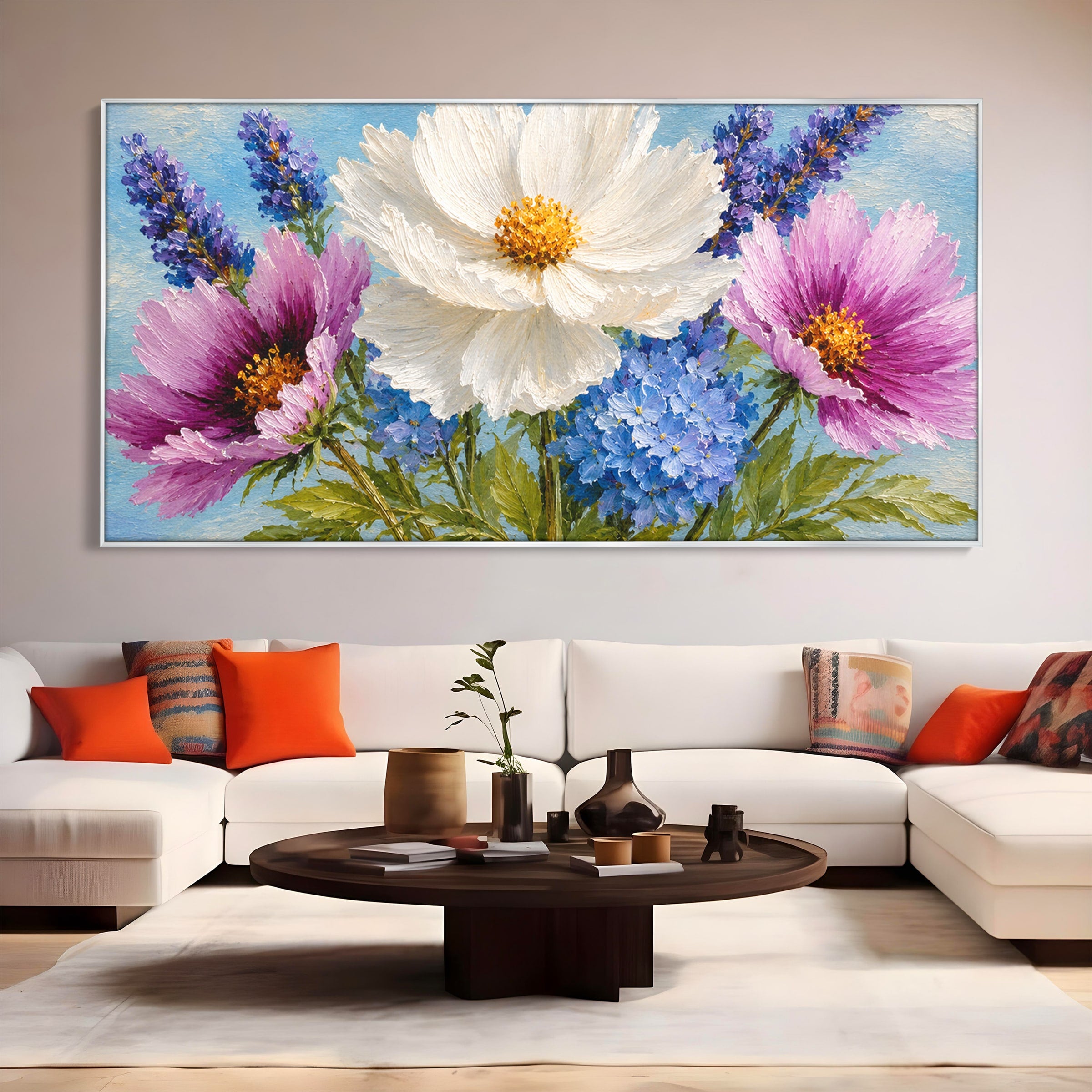 Tablou Canvas Premium LuxCanva® A1802, Flori De Vara, Flori, Vara, Natura, Living, Dormitor, Culori Vibrante