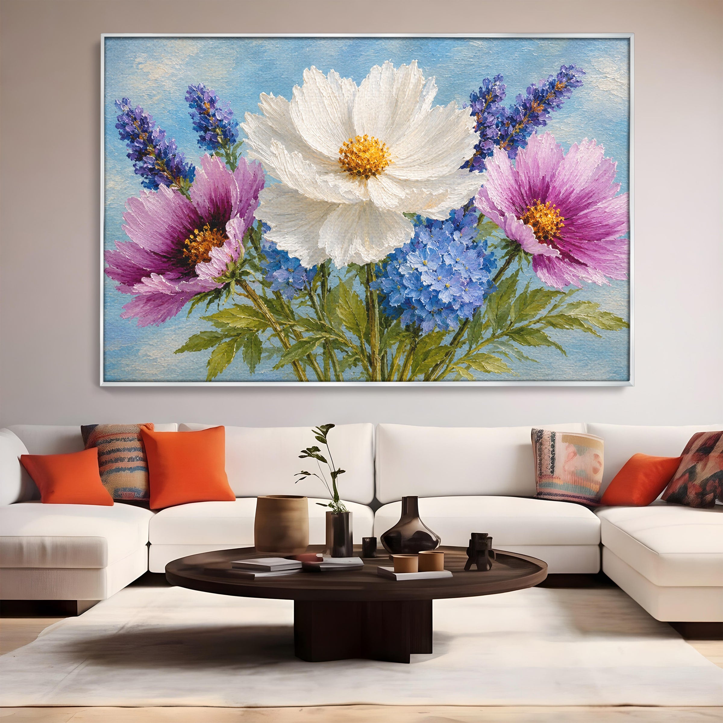 Tablou Canvas Premium LuxCanva® A1802, Flori De Vara, Flori, Vara, Natura, Living, Dormitor, Culori Vibrante