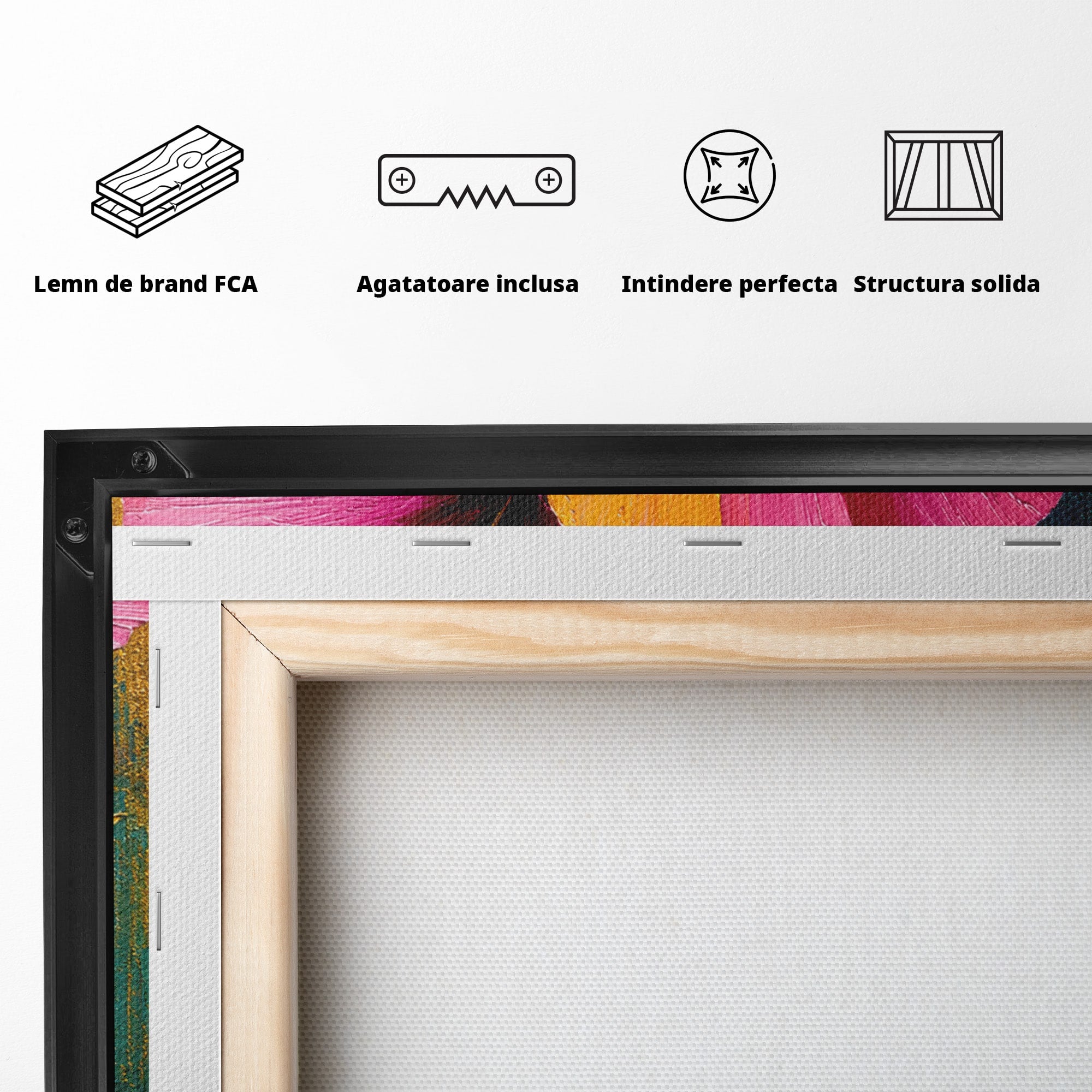 Tablou Canvas Premium LuxCanva® A1803, Flori Aurii, Flori, Auriu, Pictura, Natura, Living, Culori Vibrante