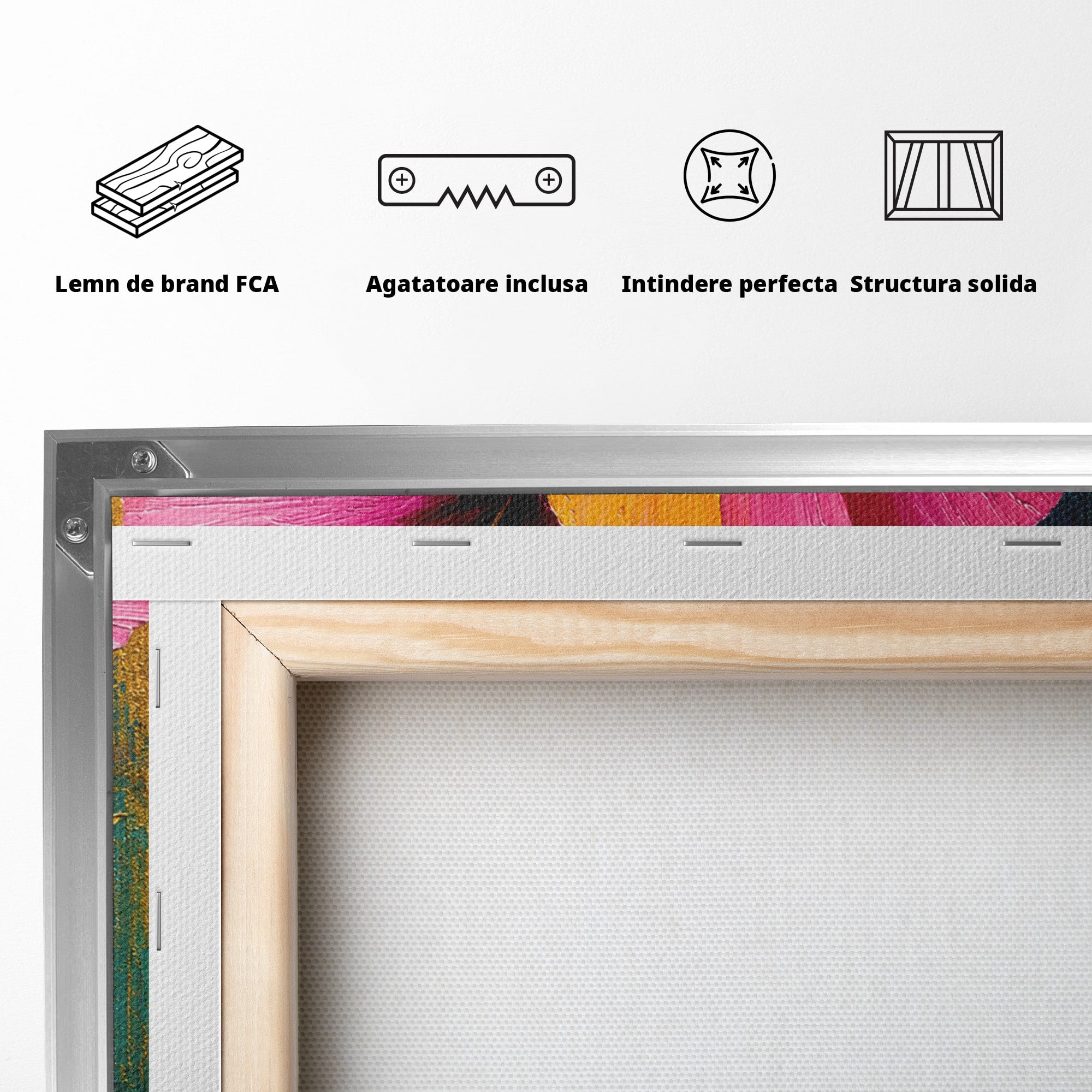 Tablou Canvas Premium LuxCanva® A1803, Flori Aurii, Flori, Auriu, Pictura, Natura, Living, Culori Vibrante
